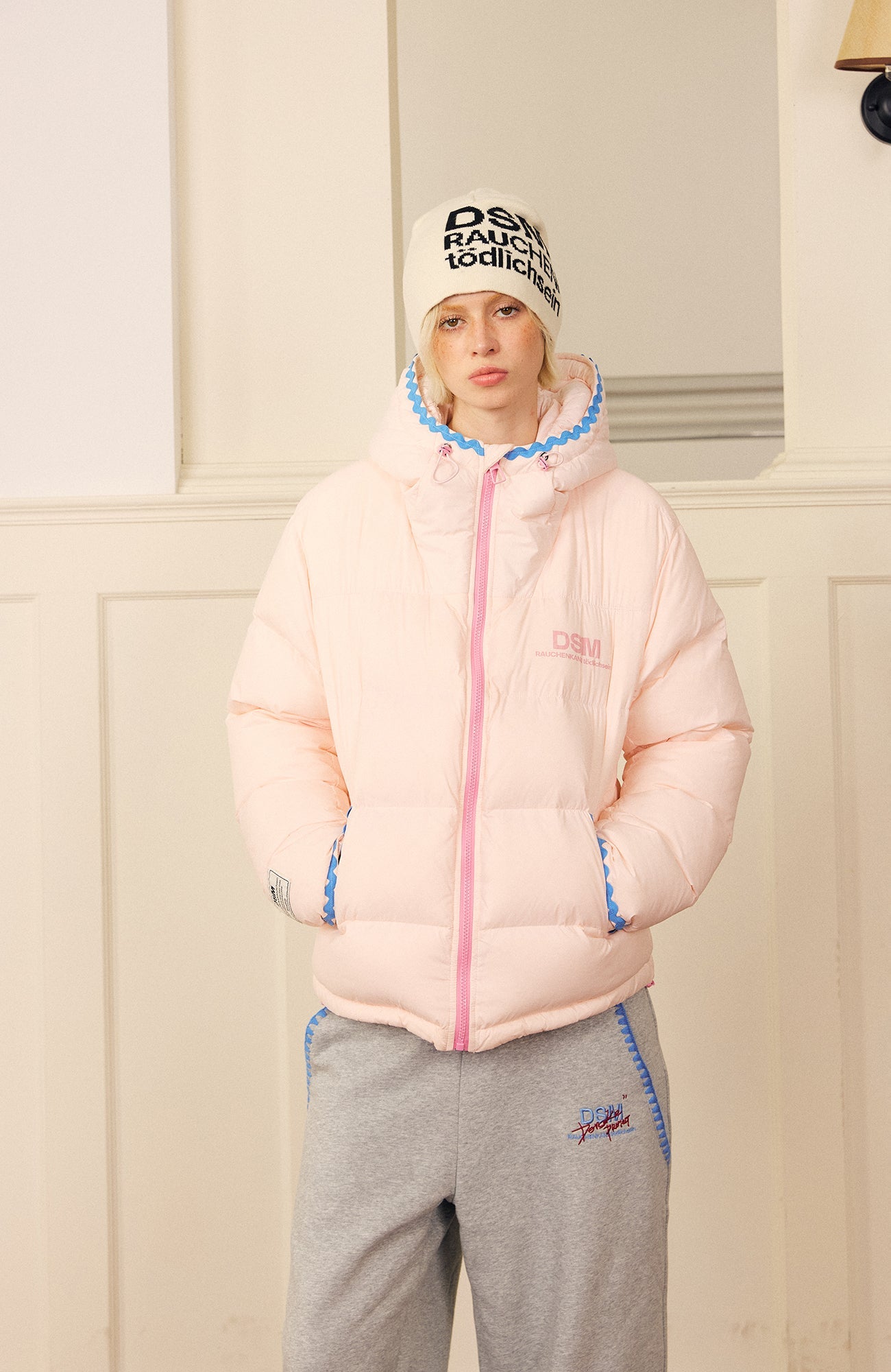 DONSMOKE Wavy Trim Hooded Down Puffer-Jacket-S-Black (Preorder)-Free Shipping Leatheretro