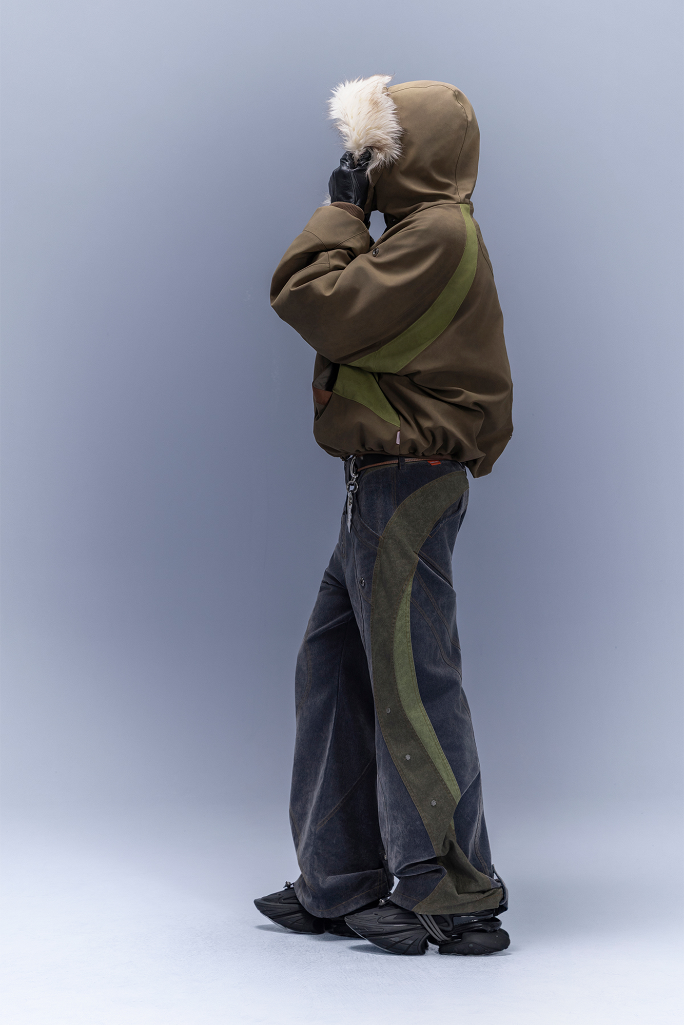 XIPHEVIL Faux Fur Trim Panel Puffer Jacket-Jacket-XS-Free Shipping Leatheretro