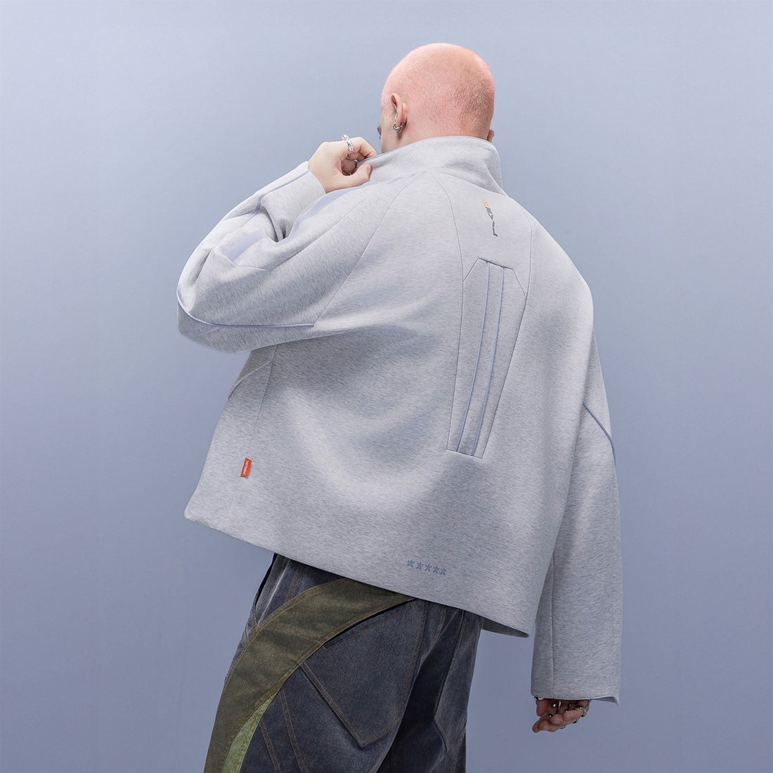 XIPHEVIL Contrast-Paneled Raglan Track Jacket White