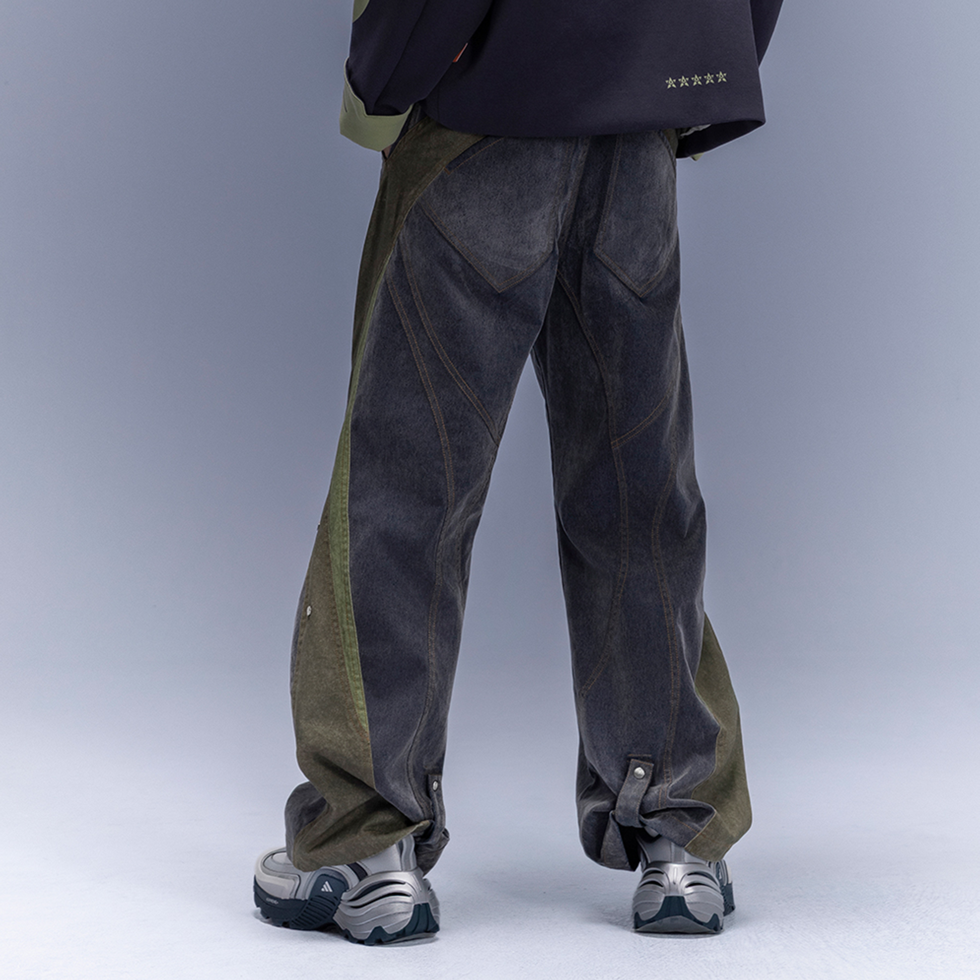 XIPHEVIL Washed Rivet Paneled Wide-Leg Pants-Pants-XS-Free Shipping Leatheretro