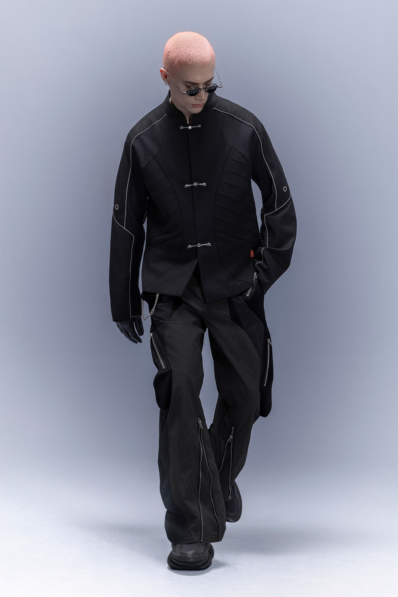 XIPHEVIL Paneled Multi-Pocket Zip Cargo Pants Black-Pants-XS-Free Shipping Leatheretro