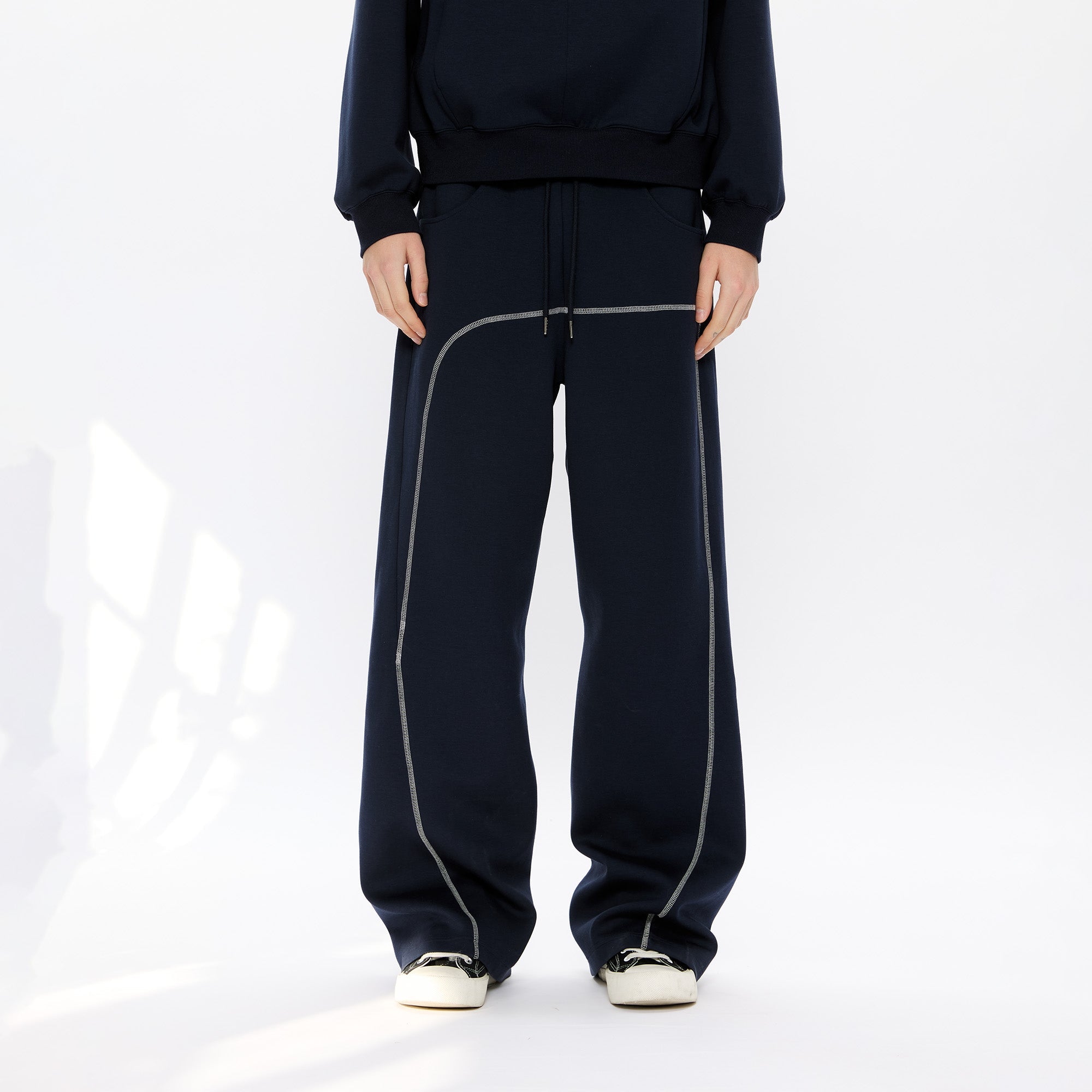 KREATE Contrast Stitch Sweatpants-Jeans-S-Free Shipping Leatheretro