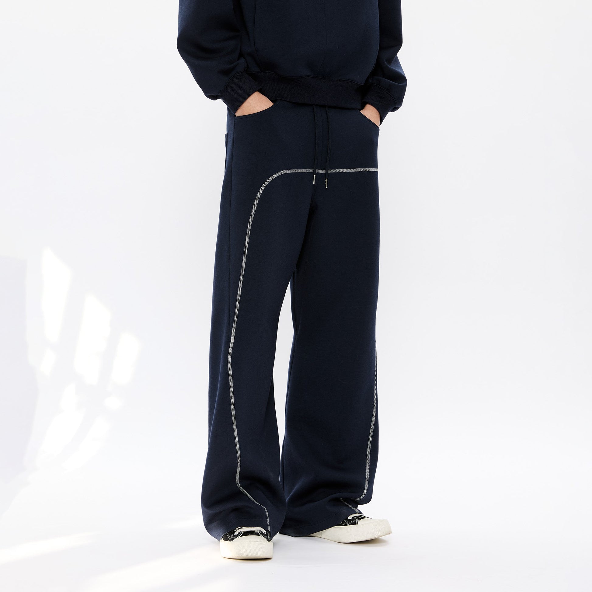 KREATE Contrast Stitch Sweatpants-Jeans-S-Free Shipping Leatheretro