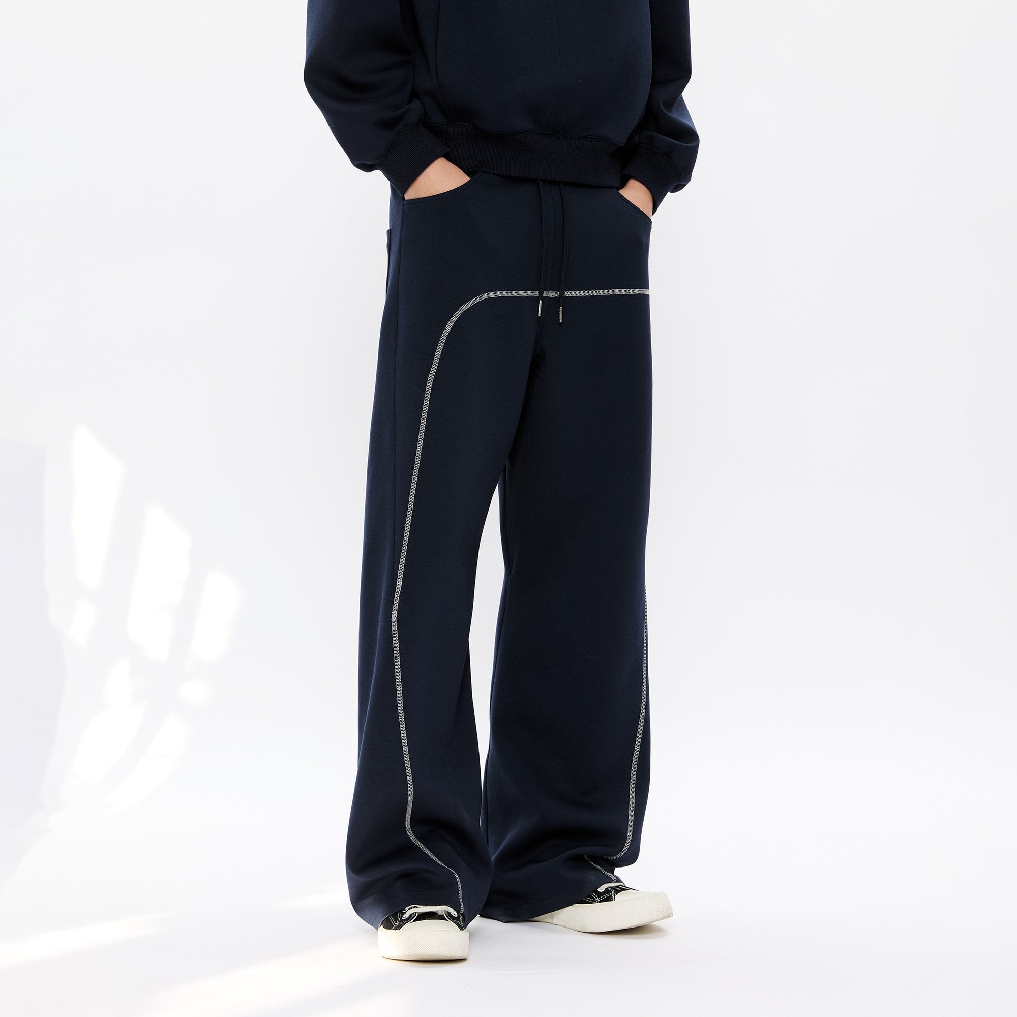 KREATE Contrast Stitch Sweatpants-Jeans-S-Free Shipping Leatheretro