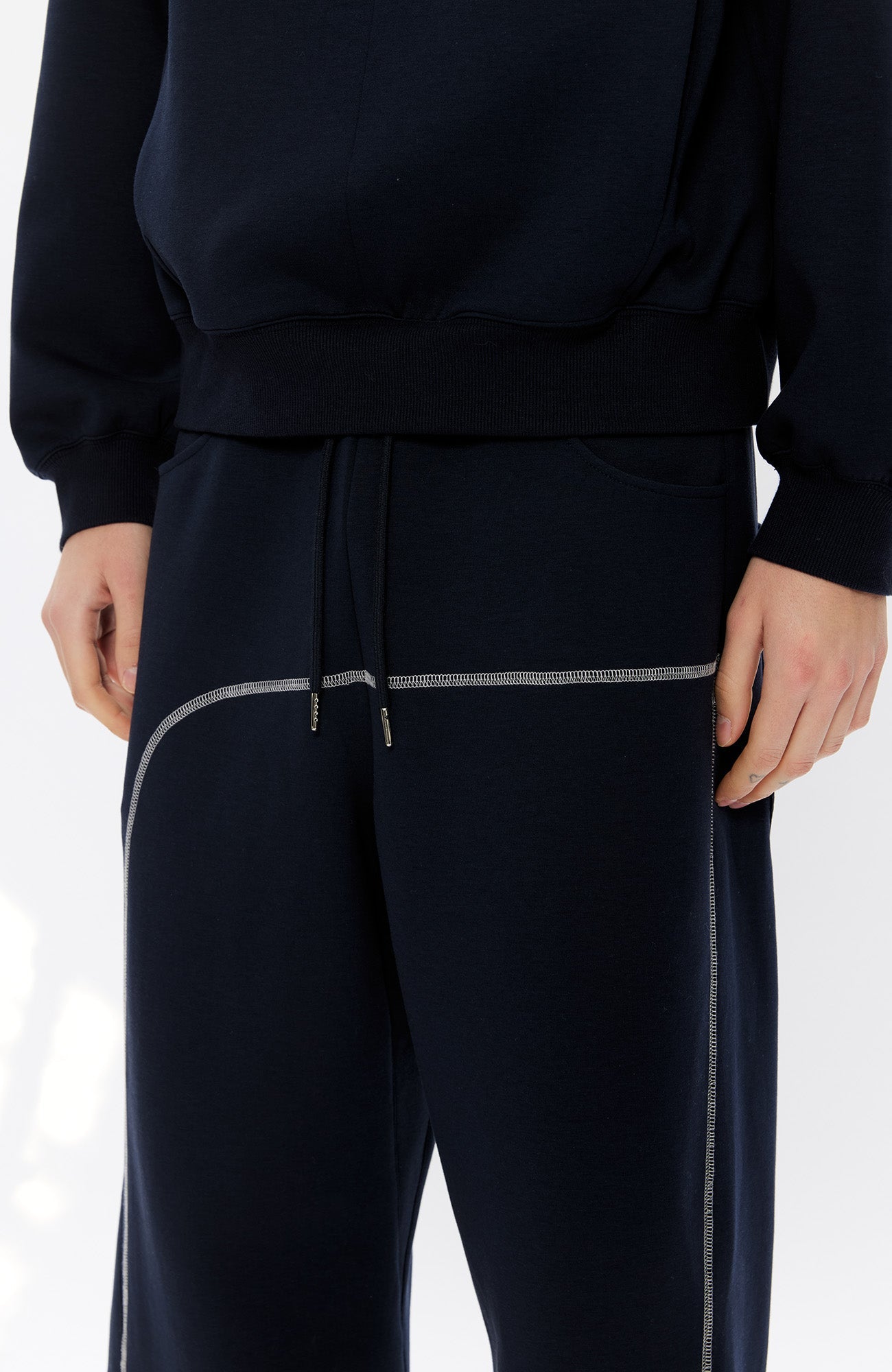 KREATE Contrast Stitch Sweatpants-Jeans-S-Free Shipping Leatheretro