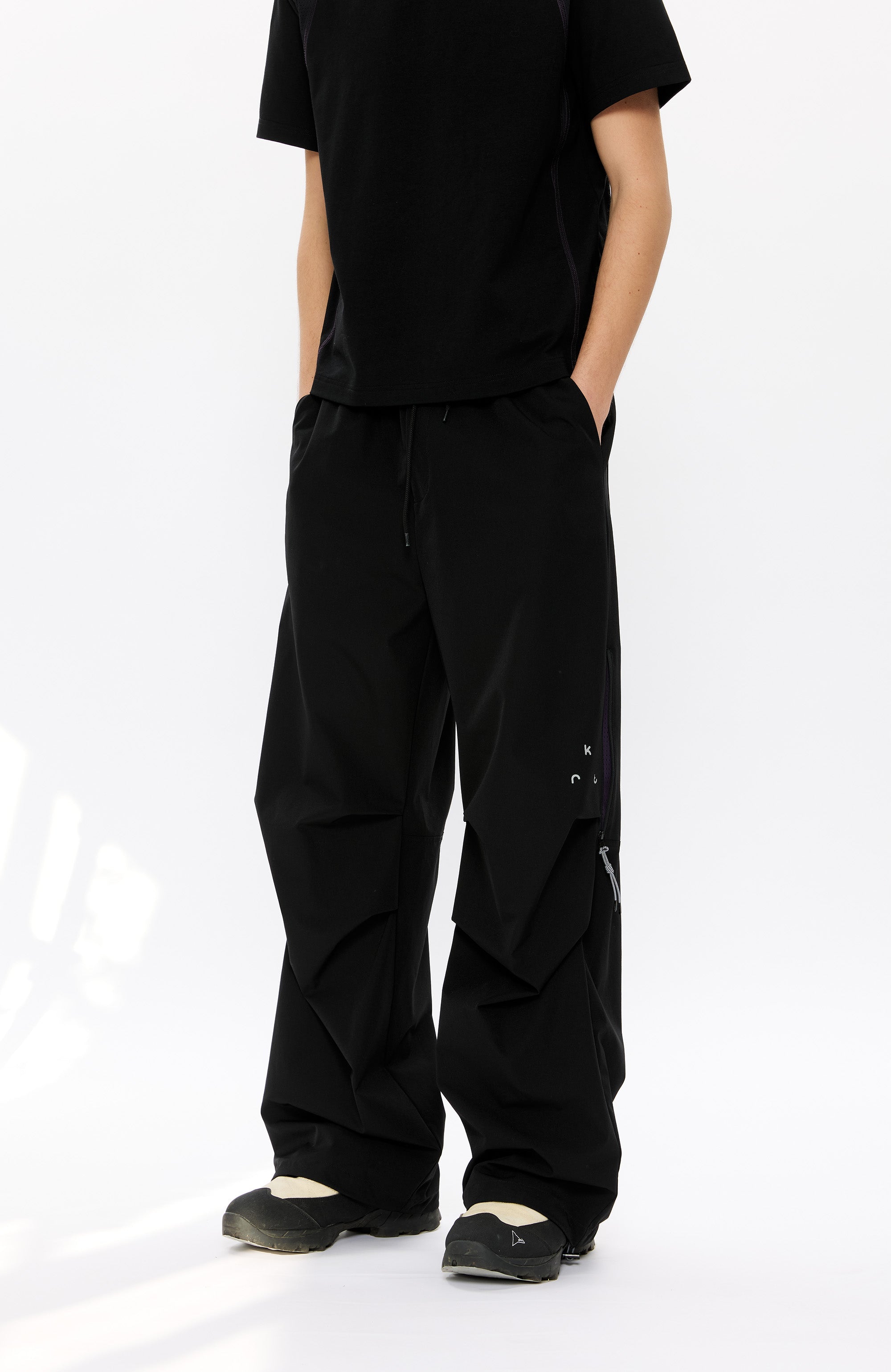 KREATE Parachute Cargo Pants-Jeans-S-Black-Free Shipping Leatheretro