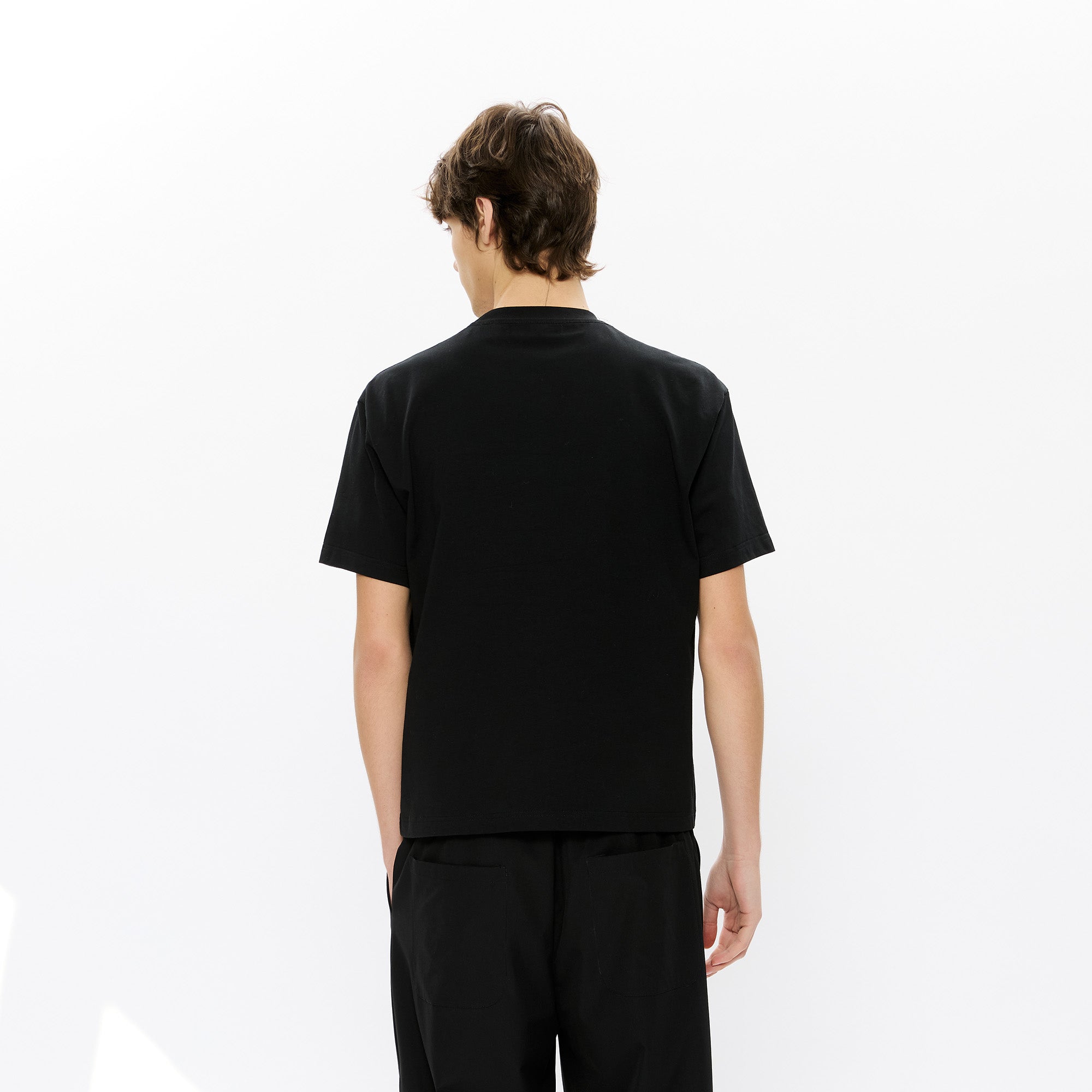KREATE Contrast Saddle-Stitch Knit Tee-T Shirt-S-Black-Free Shipping Leatheretro