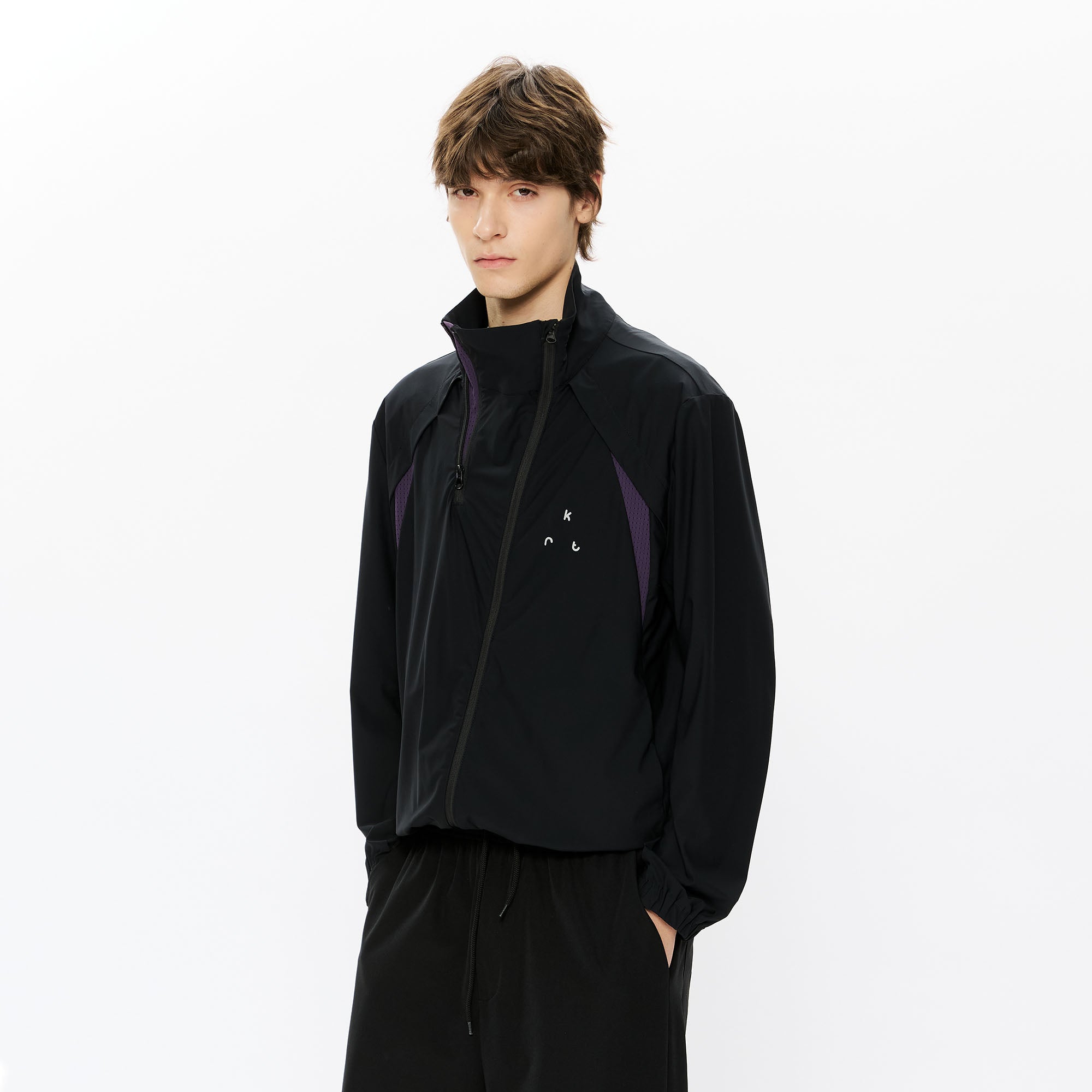 KREATE Asymmetrical Double-Zip High-Neck Hooded Jacket-Jacket-S-Black-Free Shipping Leatheretro