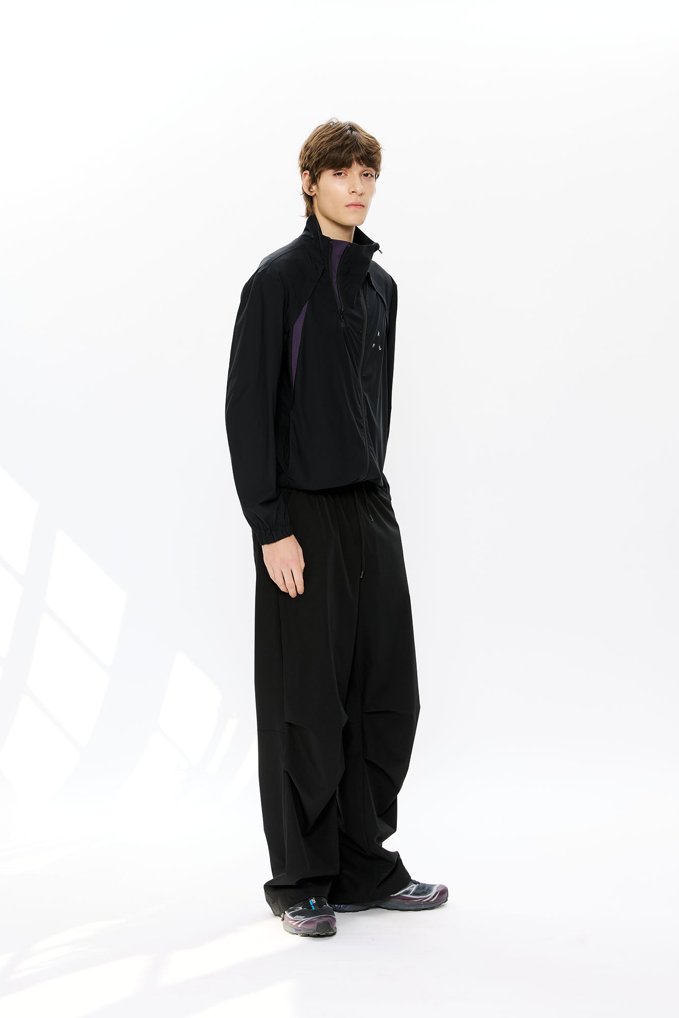 KREATE Asymmetrical Double-Zip High-Neck Hooded Jacket-Jacket-S-Black-Free Shipping Leatheretro
