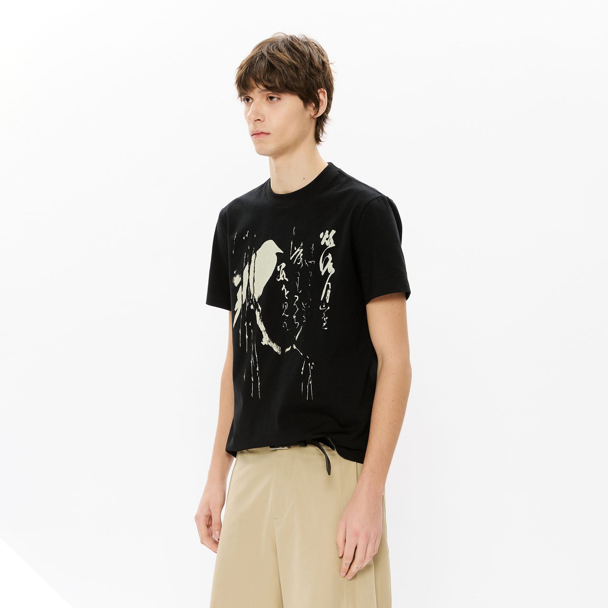 KREATE Brushstroke Graphic Sorona Quick-Dry Tee-Half shirt-S-Black-Free Shipping Leatheretro