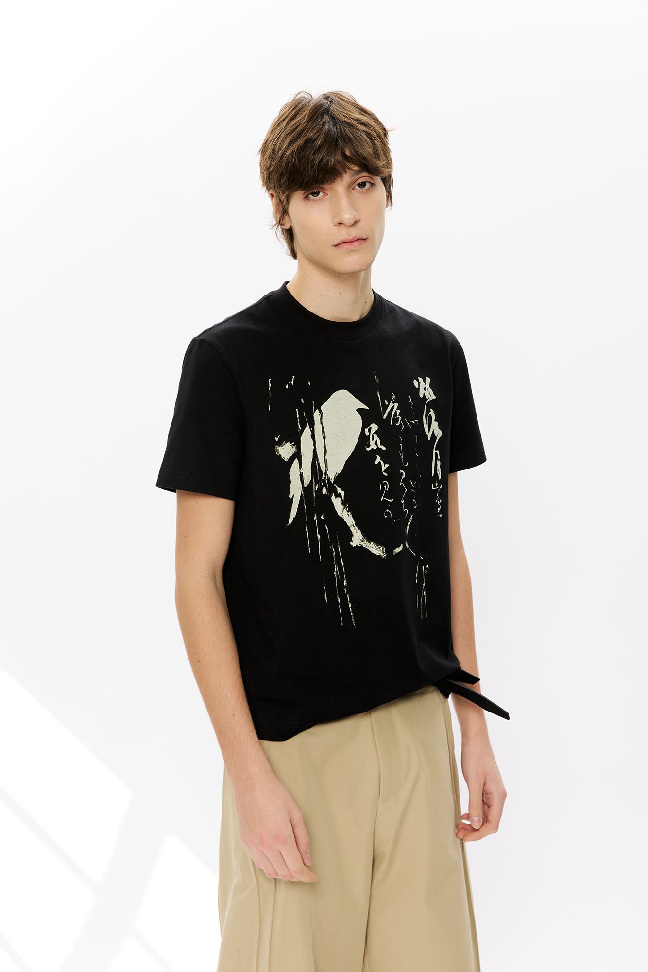 KREATE Brushstroke Graphic Sorona Quick-Dry Tee-Half shirt-S-Black-Free Shipping Leatheretro