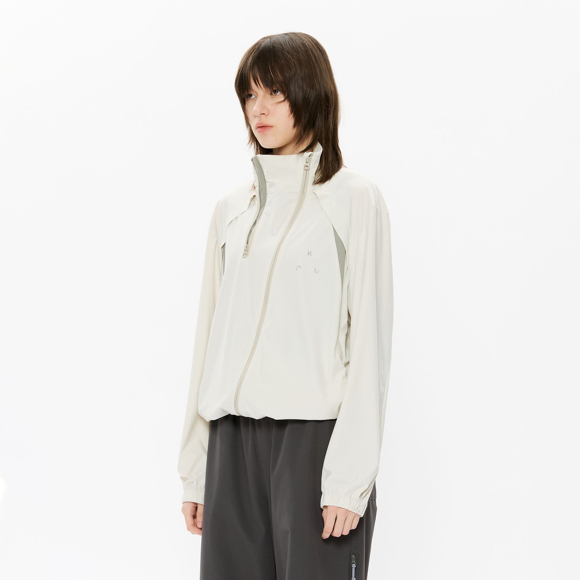 KREATE Asymmetrical Double-Zip High-Neck Hooded Jacket-Jacket-S-Black-Free Shipping Leatheretro