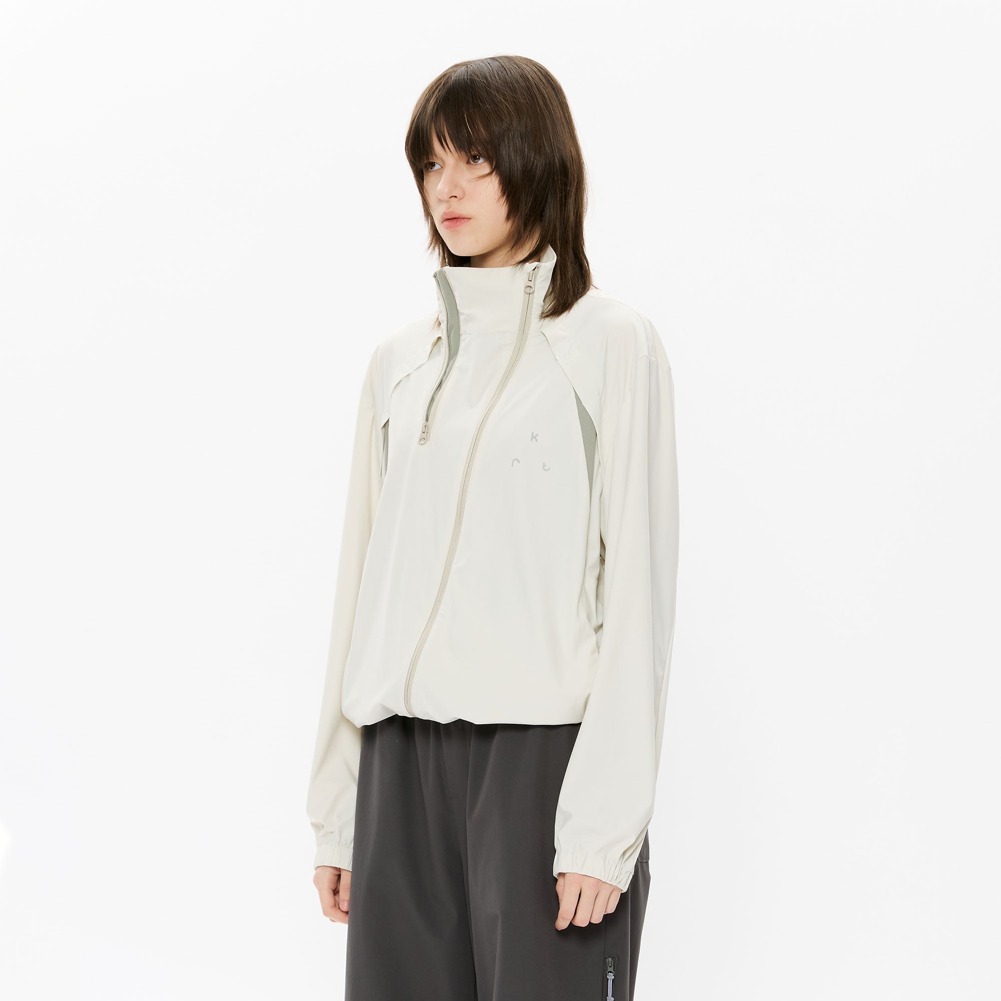KREATE Asymmetrical Double-Zip High-Neck Hooded Jacket-Jacket-S-Black-Free Shipping Leatheretro