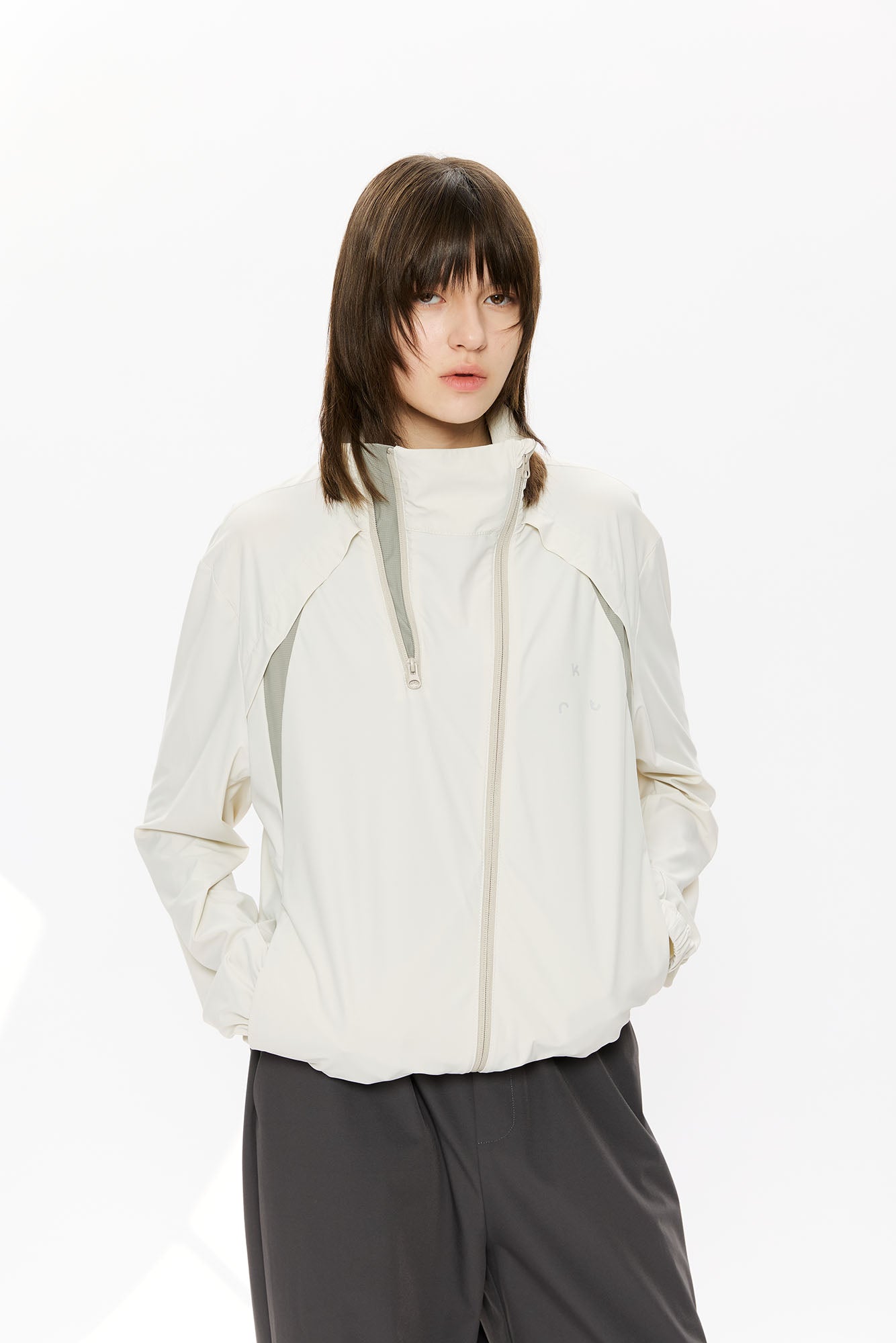 KREATE Asymmetrical Double-Zip High-Neck Hooded Jacket-Jacket-S-Black-Free Shipping Leatheretro