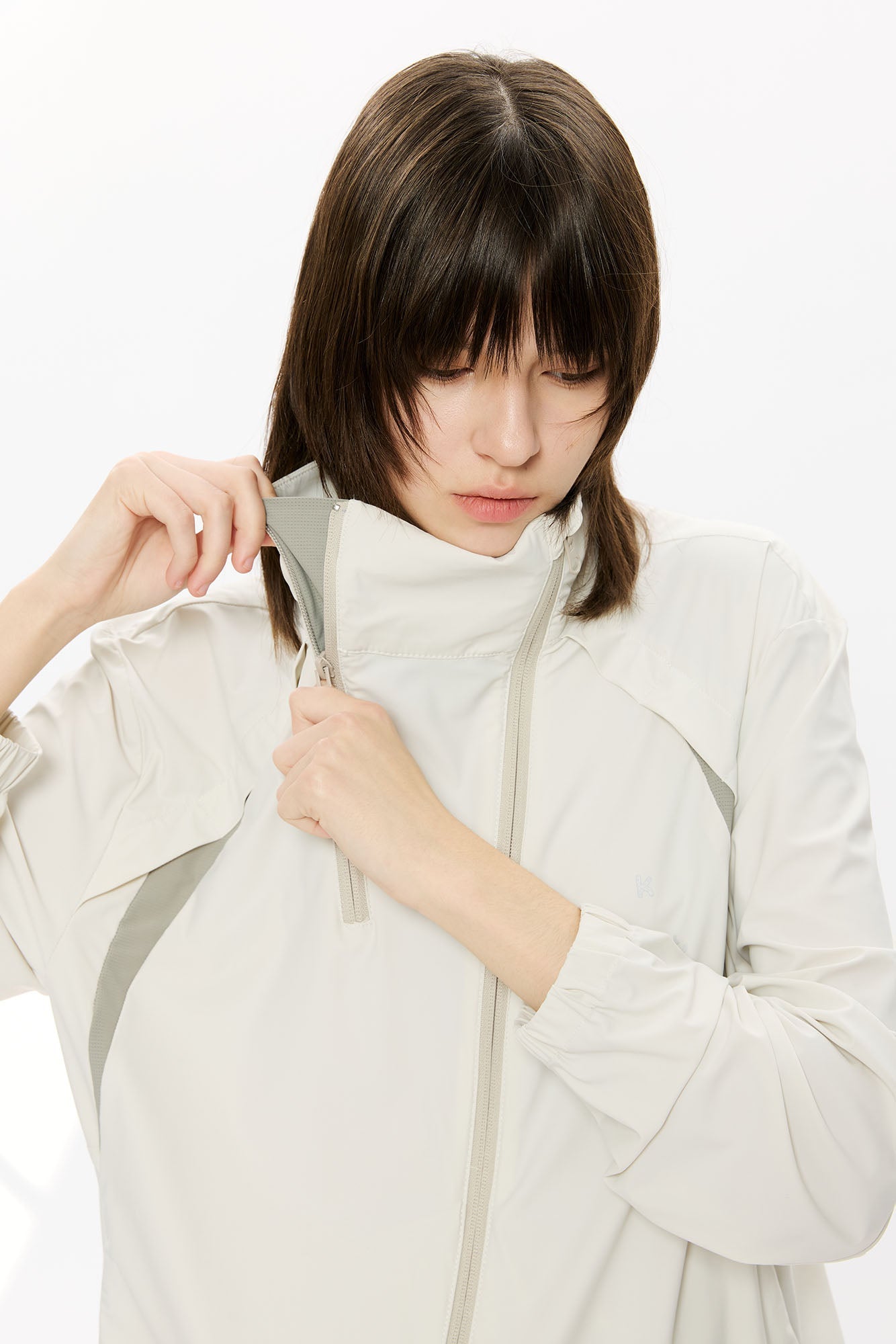 KREATE Asymmetrical Double-Zip High-Neck Hooded Jacket-Jacket-S-Black-Free Shipping Leatheretro