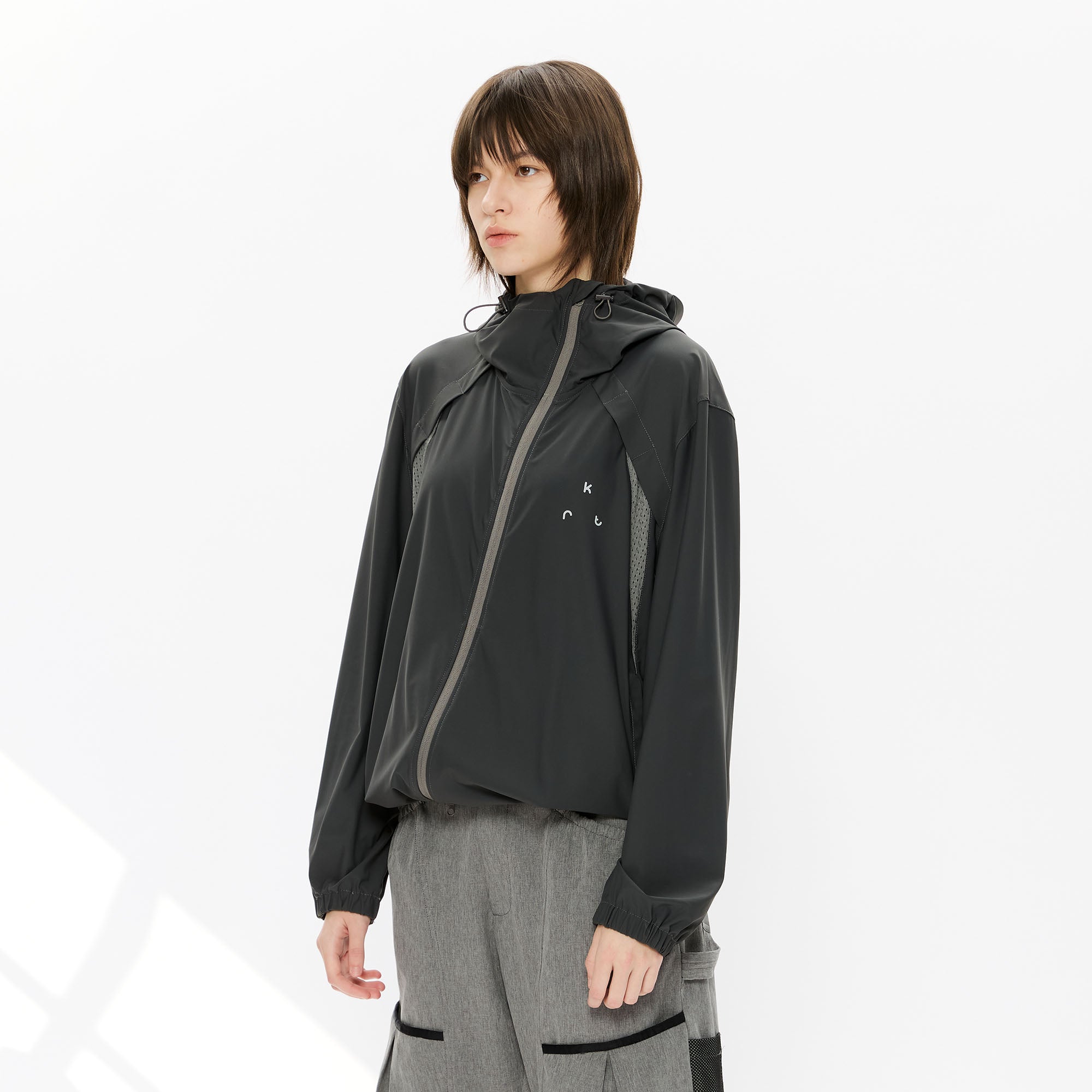 KREATE Asymmetrical-Zip Outdoor Hooded Jacket-Jacket-S-White-Free Shipping Leatheretro