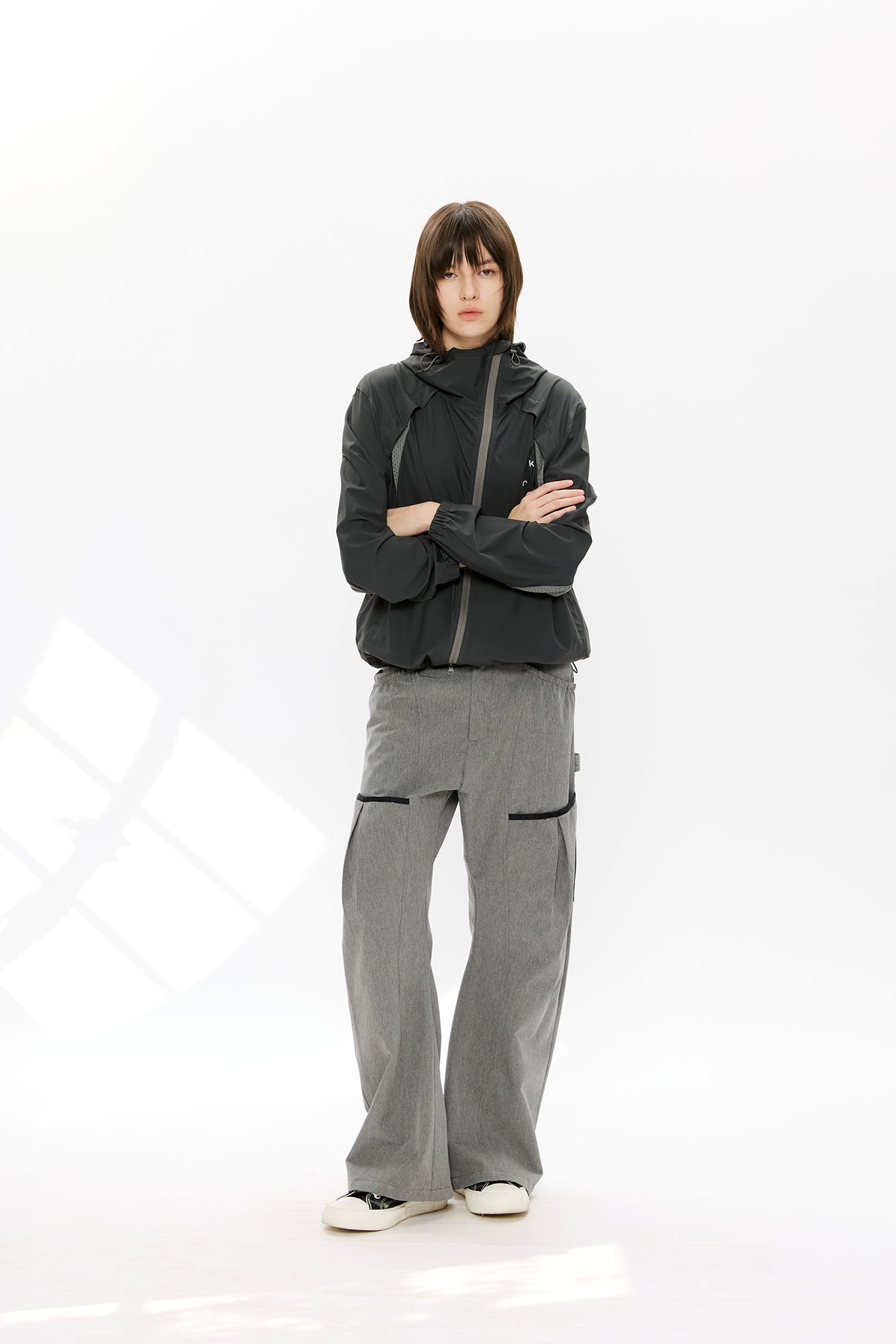 KREATE Asymmetrical-Zip Outdoor Hooded Jacket-Jacket-S-White-Free Shipping Leatheretro