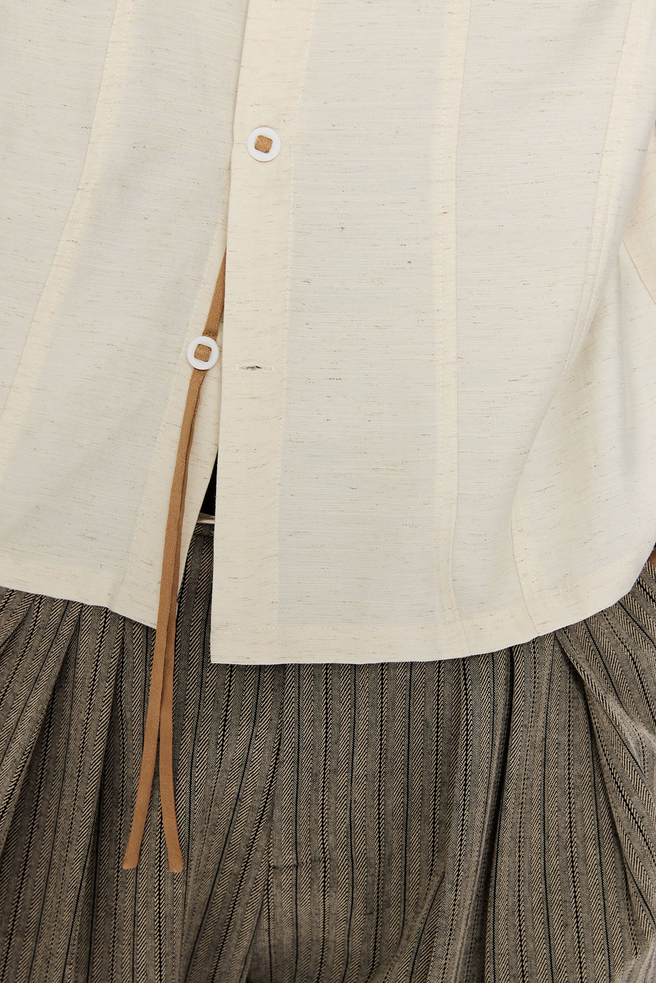 KREATE Contrast Collar Linen Half Shirt-Half shirt-S-Black-Free Shipping Leatheretro