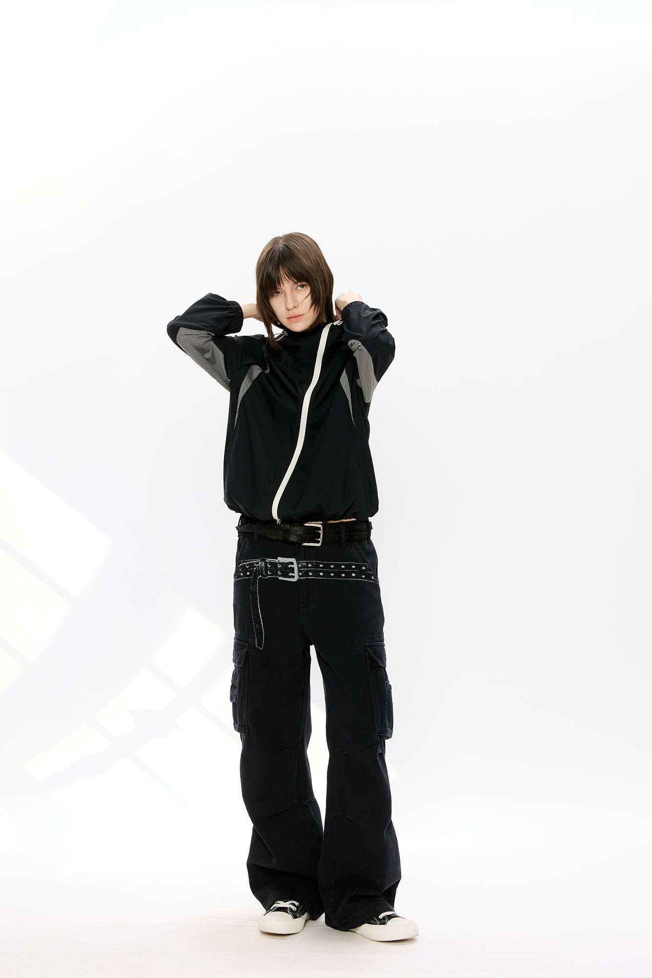 KREATE Asymmetrical-Zip Outdoor Hooded Jacket-Jacket-S-White-Free Shipping Leatheretro