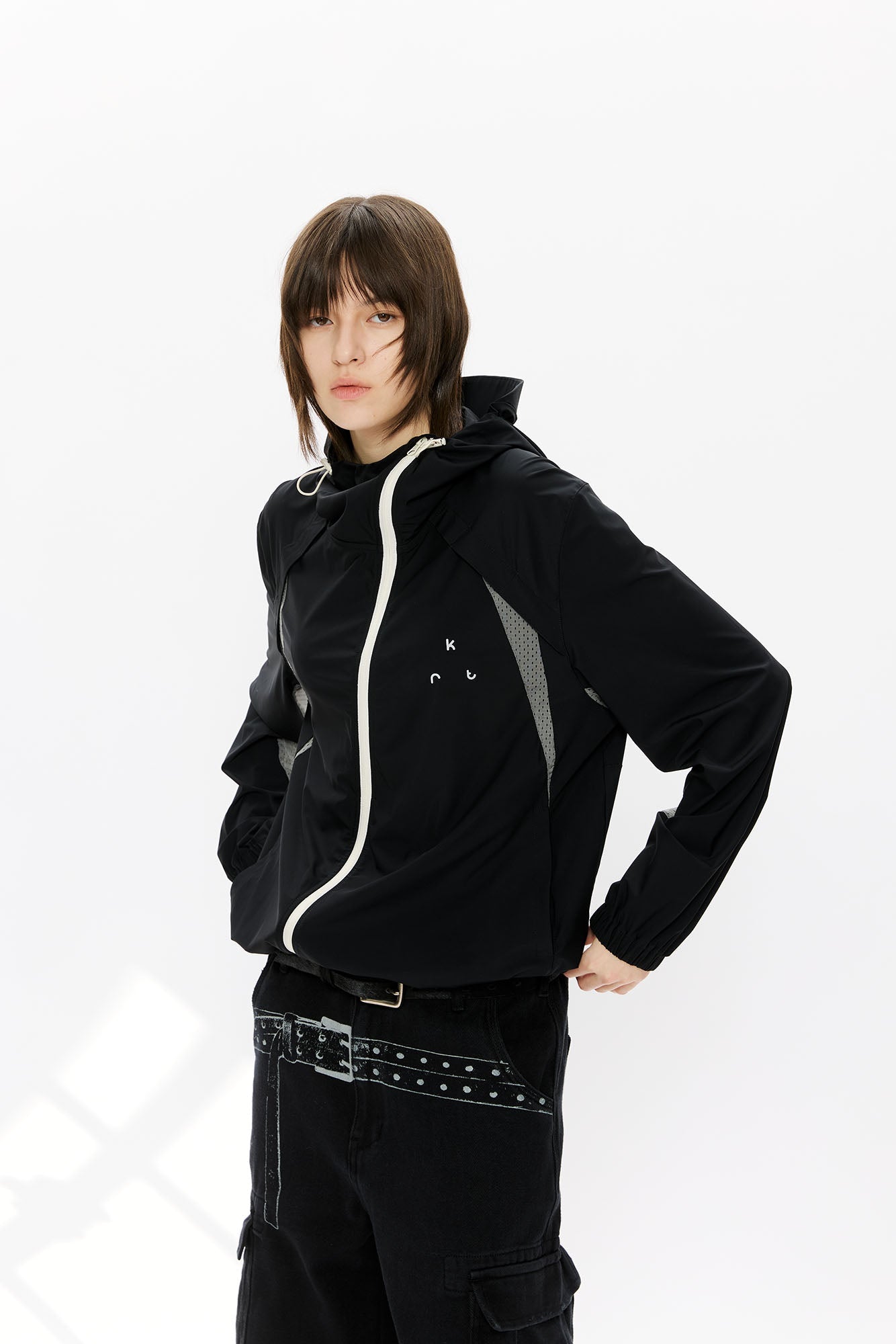 KREATE Asymmetrical-Zip Outdoor Hooded Jacket-Jacket-S-White-Free Shipping Leatheretro