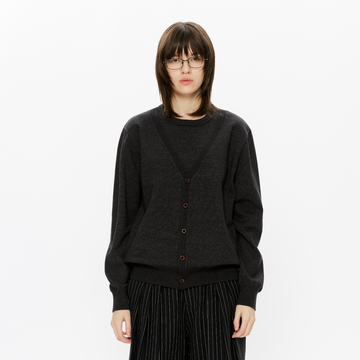 KREATE Essential Double-Layer Knit Cardigan-Sweater-S (Preorder)-Free Shipping Leatheretro