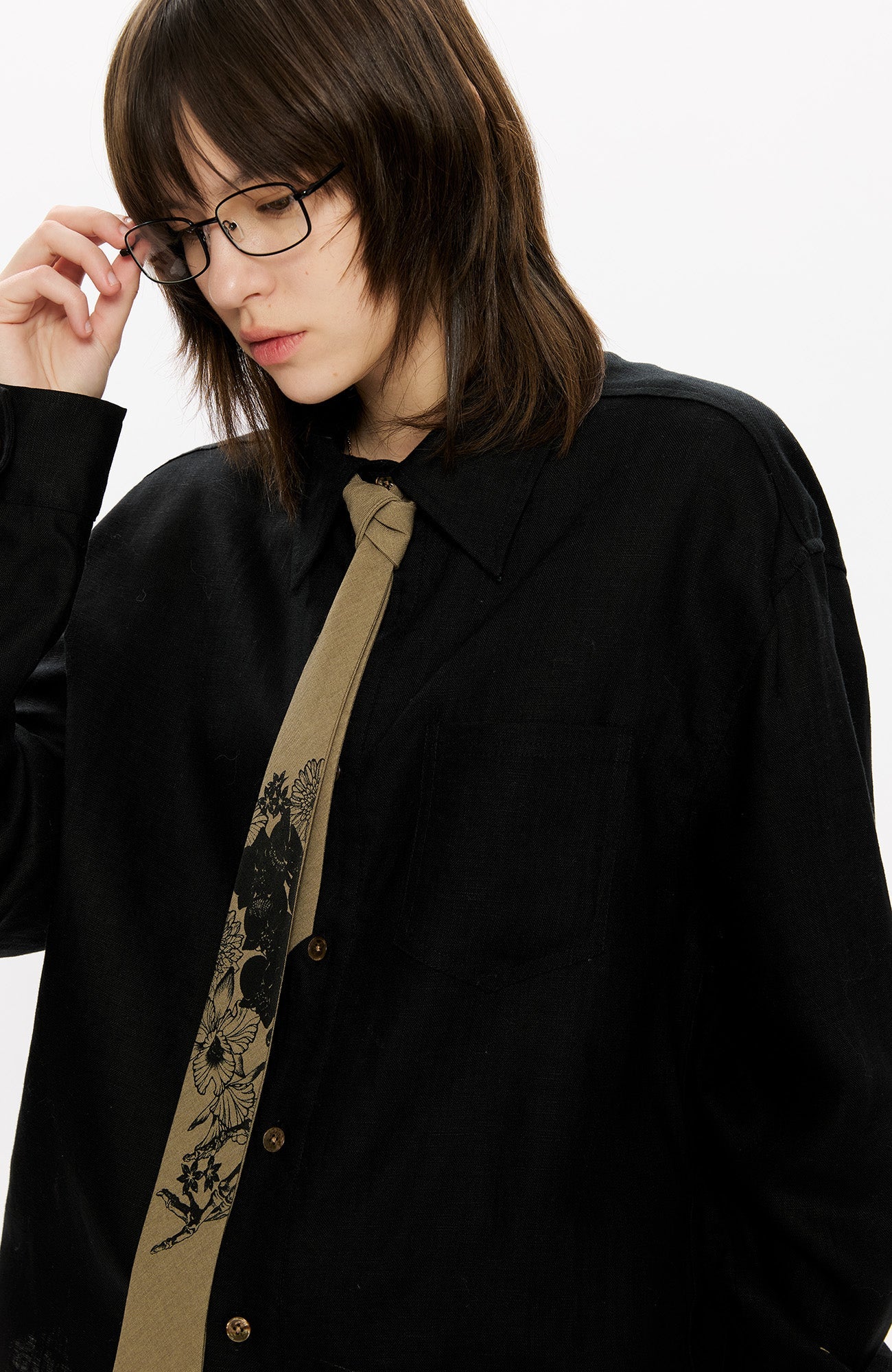 KREATE Floral Print Heritage Wide Tie-Accessories-Khaki-Free Shipping Leatheretro