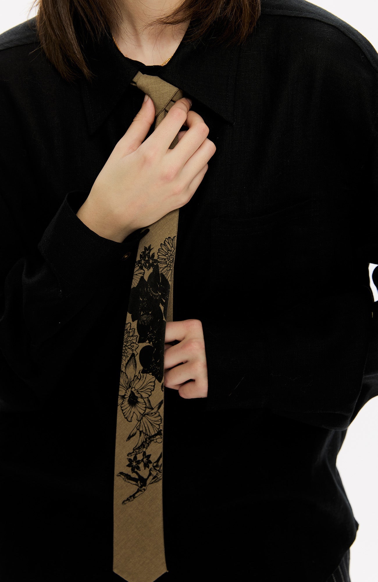 KREATE Floral Print Heritage Wide Tie-Accessories-Black-Free Shipping Leatheretro