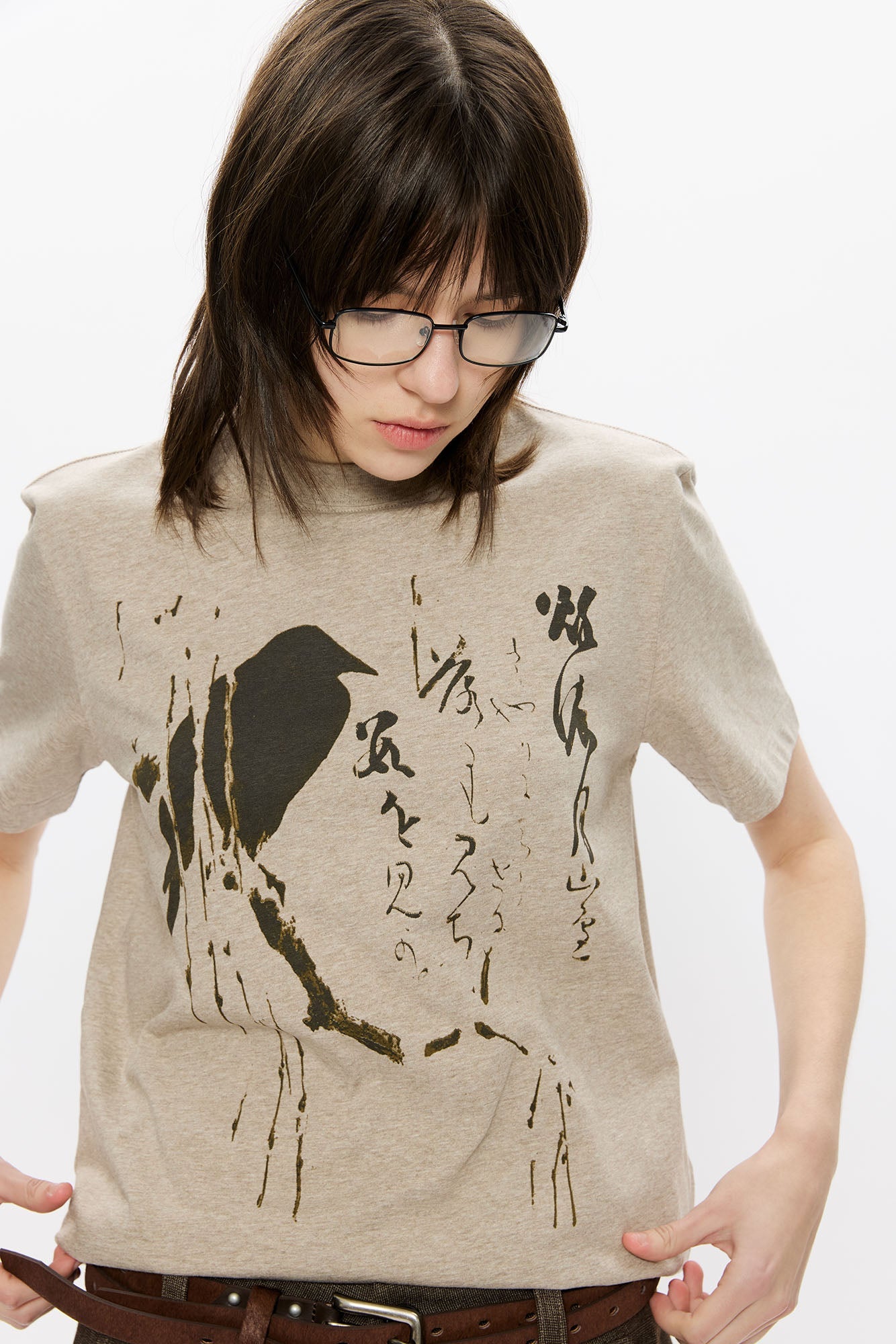 KREATE Brushstroke Graphic Sorona Quick-Dry Tee-Half shirt-S-Black-Free Shipping Leatheretro