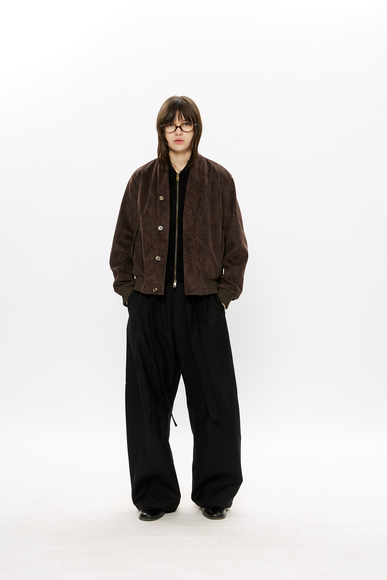 KREATE Faux Layered-Look V-Neck Jacket-Jacket-S (Preorder)-Free Shipping Leatheretro