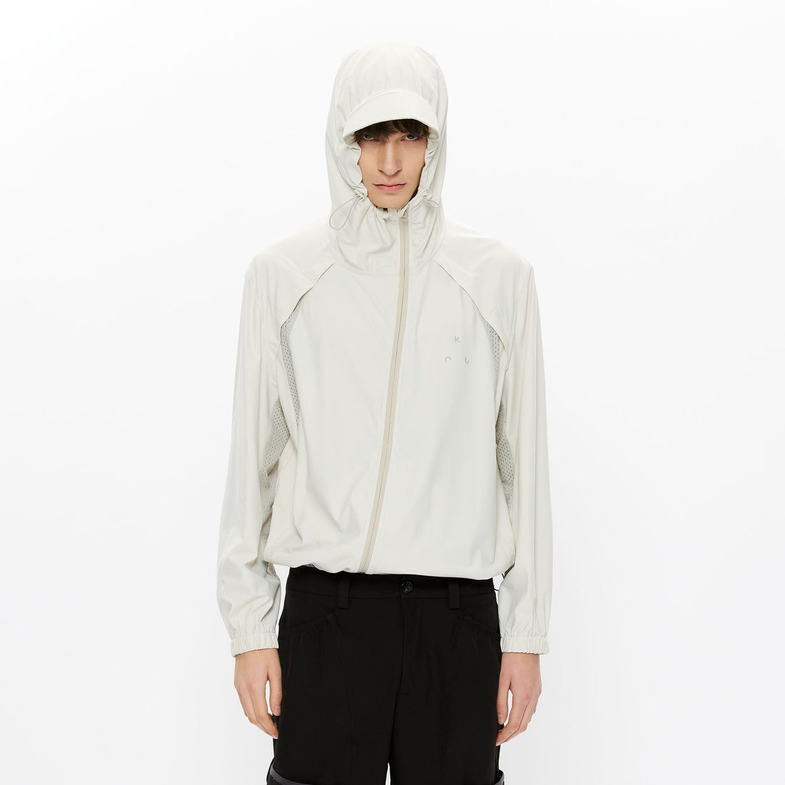 KREATE Asymmetrical-Zip Outdoor Hooded Jacket-Jacket-S-White-Free Shipping Leatheretro