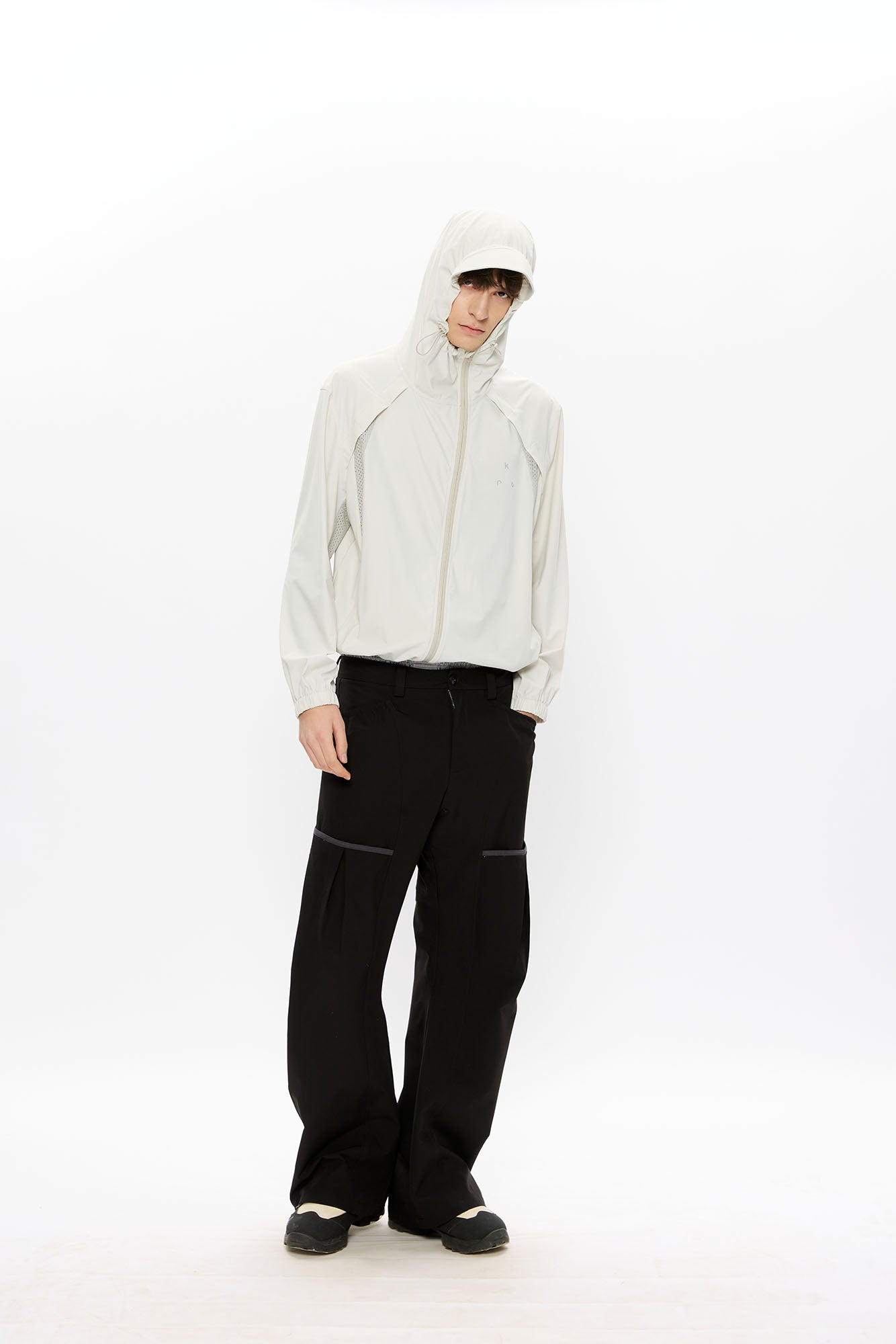 KREATE Asymmetrical-Zip Outdoor Hooded Jacket-Jacket-S-White-Free Shipping Leatheretro