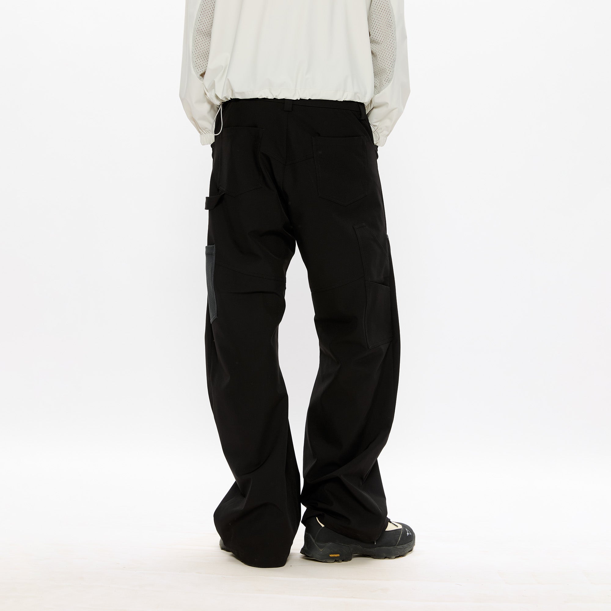 KREATE Curved Panel Utility Trousers-Jeans-S-Gray-Free Shipping Leatheretro