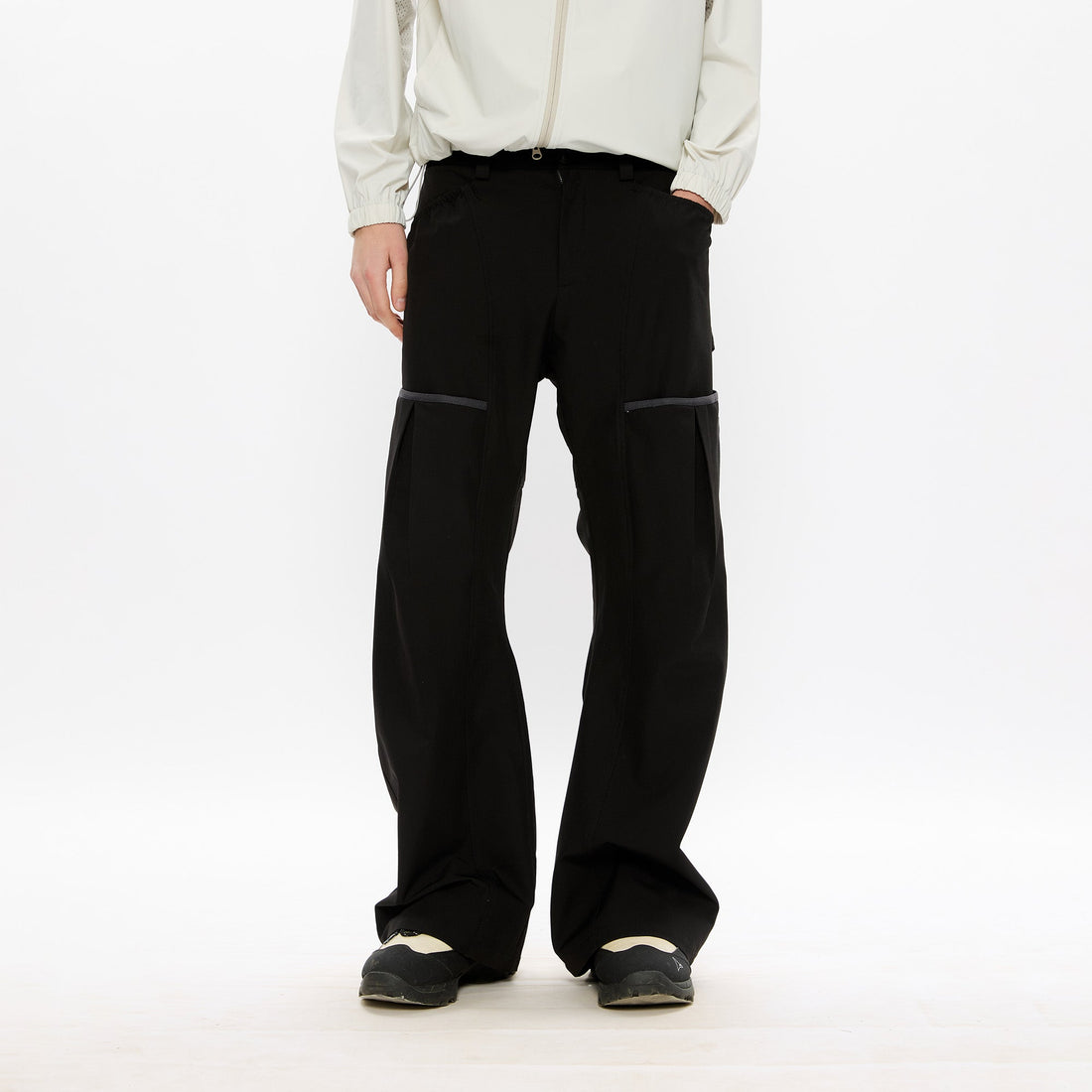 KREATE Curved Panel Utility Trousers-Jeans-S-Gray-Free Shipping Leatheretro