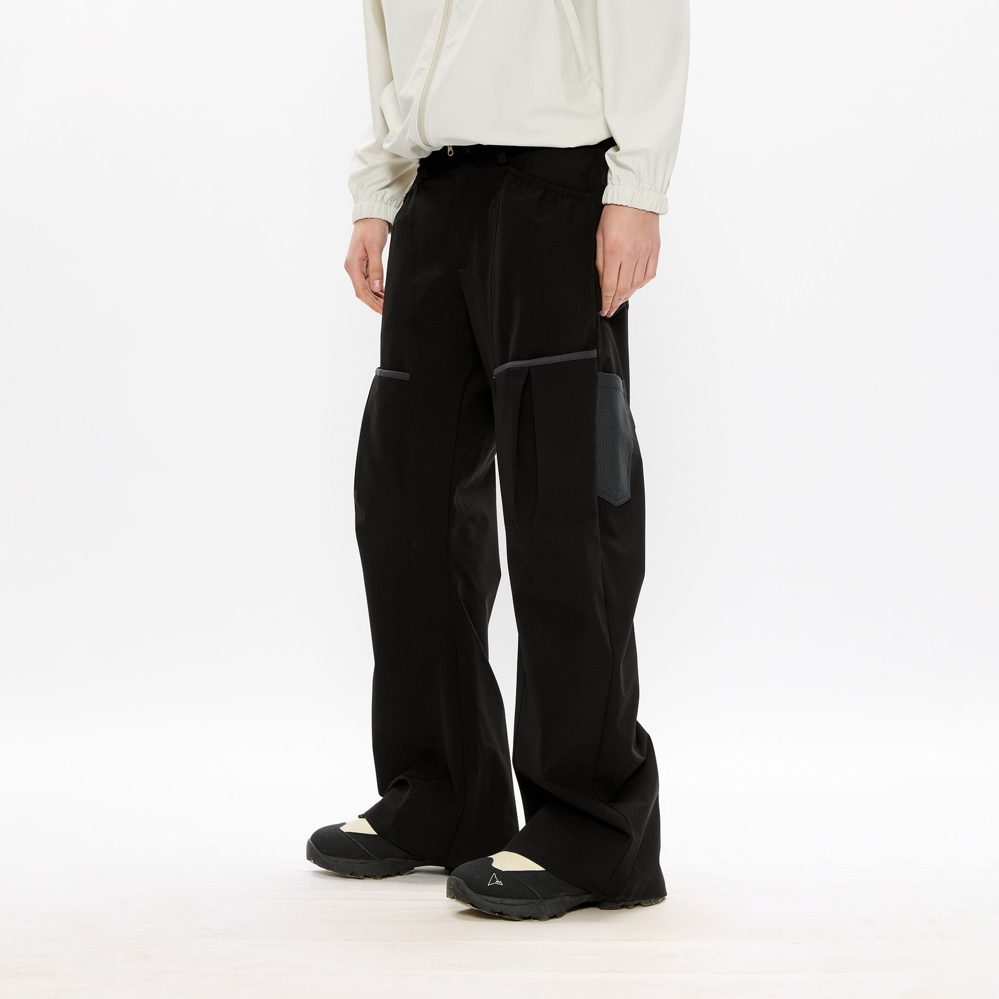 KREATE Curved Panel Utility Trousers-Jeans-S-Gray-Free Shipping Leatheretro
