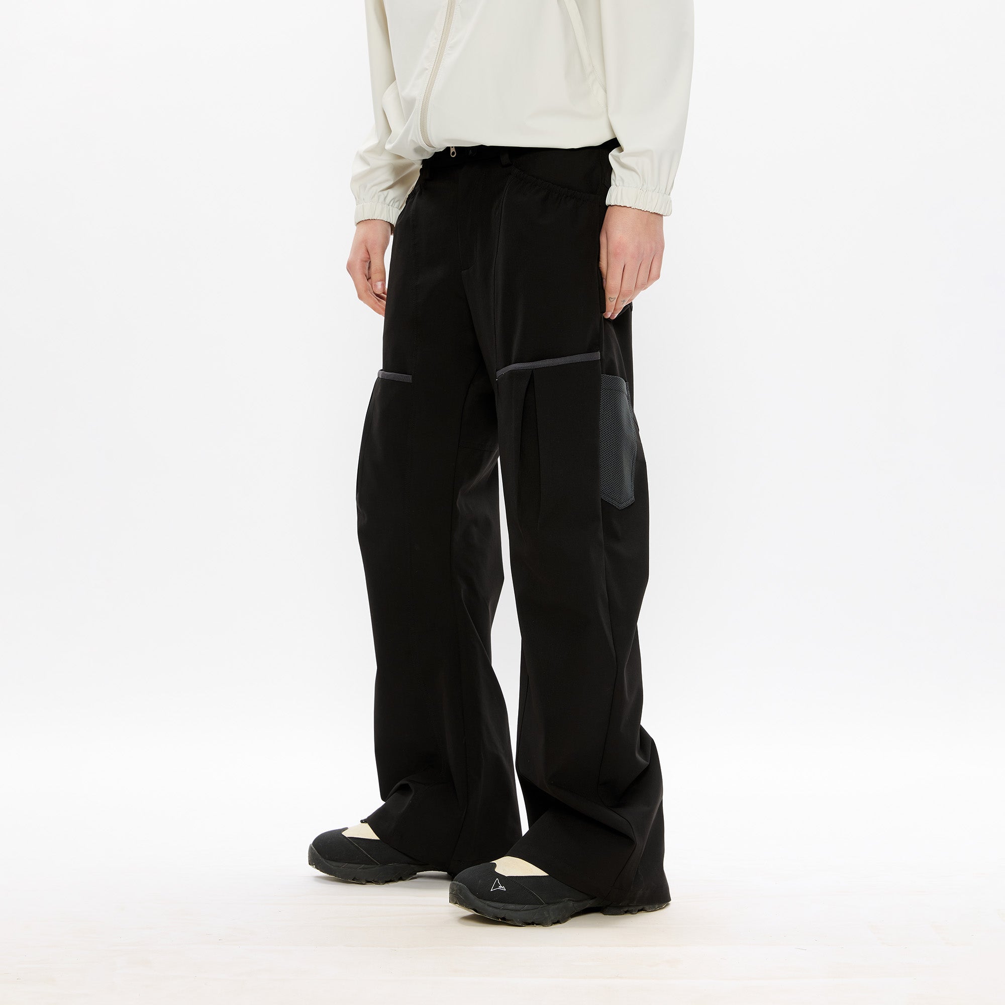 KREATE Curved Panel Utility Trousers-Jeans-S-Gray-Free Shipping Leatheretro