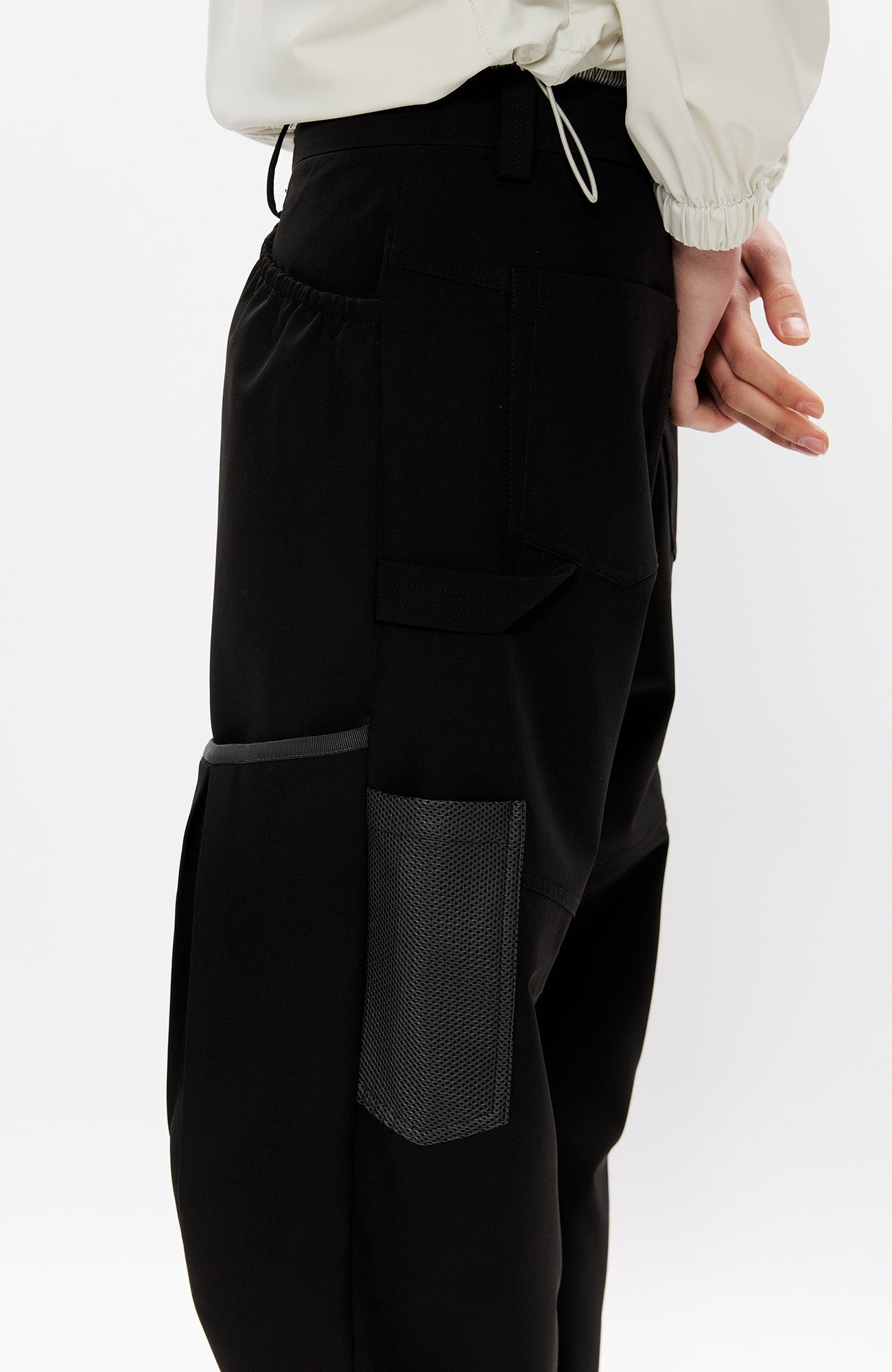KREATE Curved Panel Utility Trousers-Jeans-S-Gray-Free Shipping Leatheretro