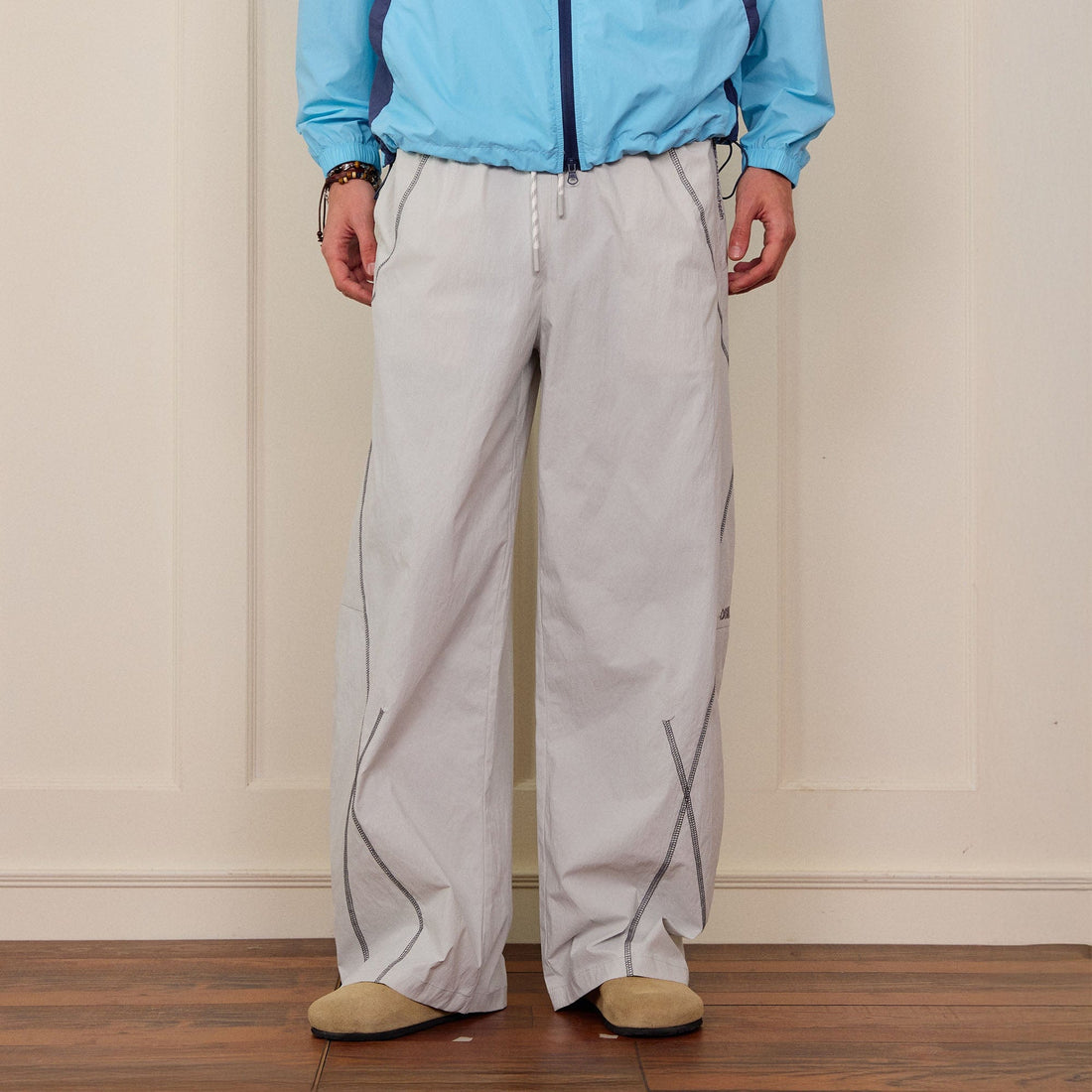 DONSMOKE Contrast Cross Stitch Quick-Dry Pants-Pants-S-Black-Free Shipping Leatheretro