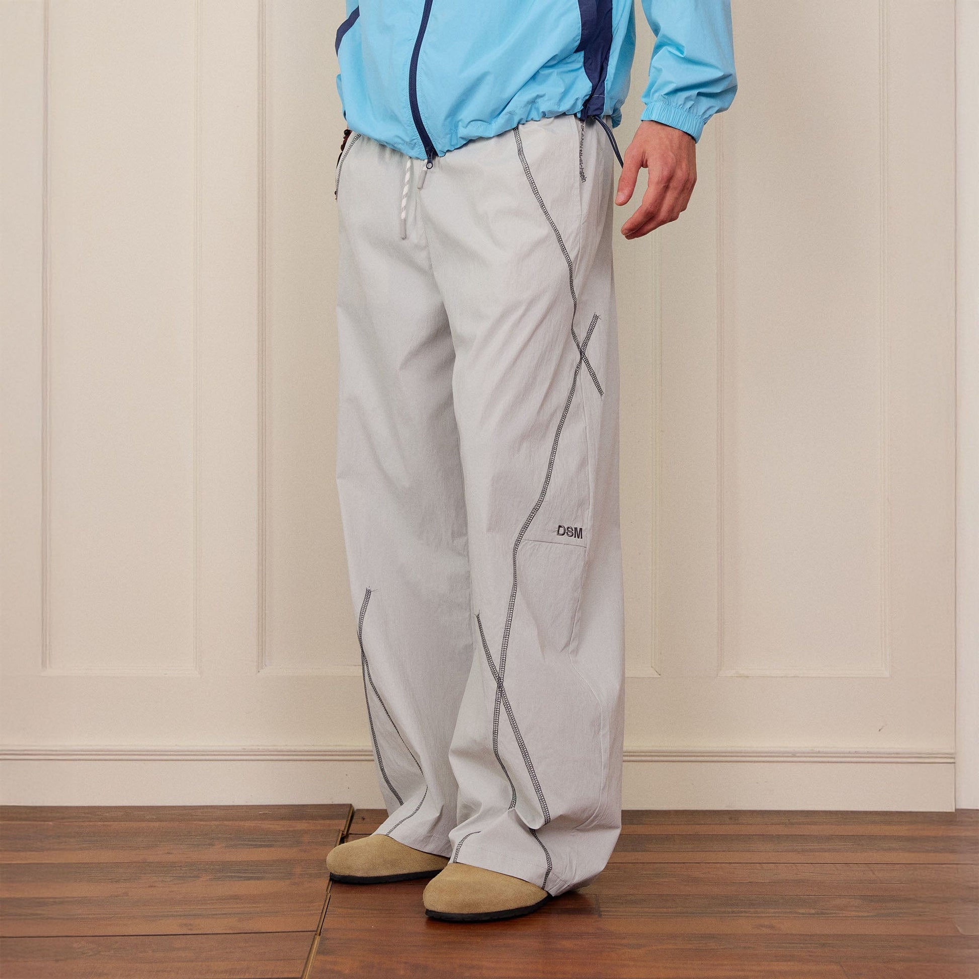 DONSMOKE Contrast Cross Stitch Quick-Dry Pants-Pants-S-Black-Free Shipping Leatheretro