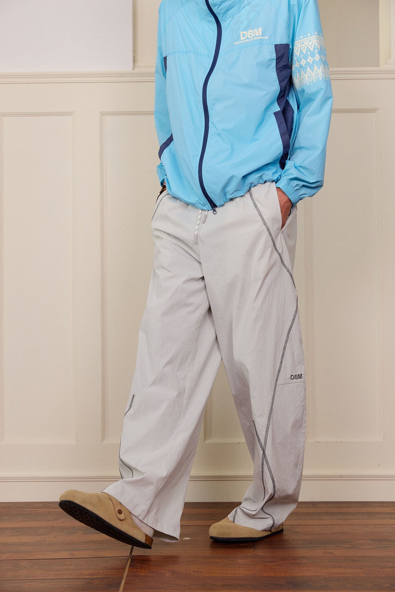 DONSMOKE Contrast Cross Stitch Quick-Dry Pants-Pants-S-Black-Free Shipping Leatheretro