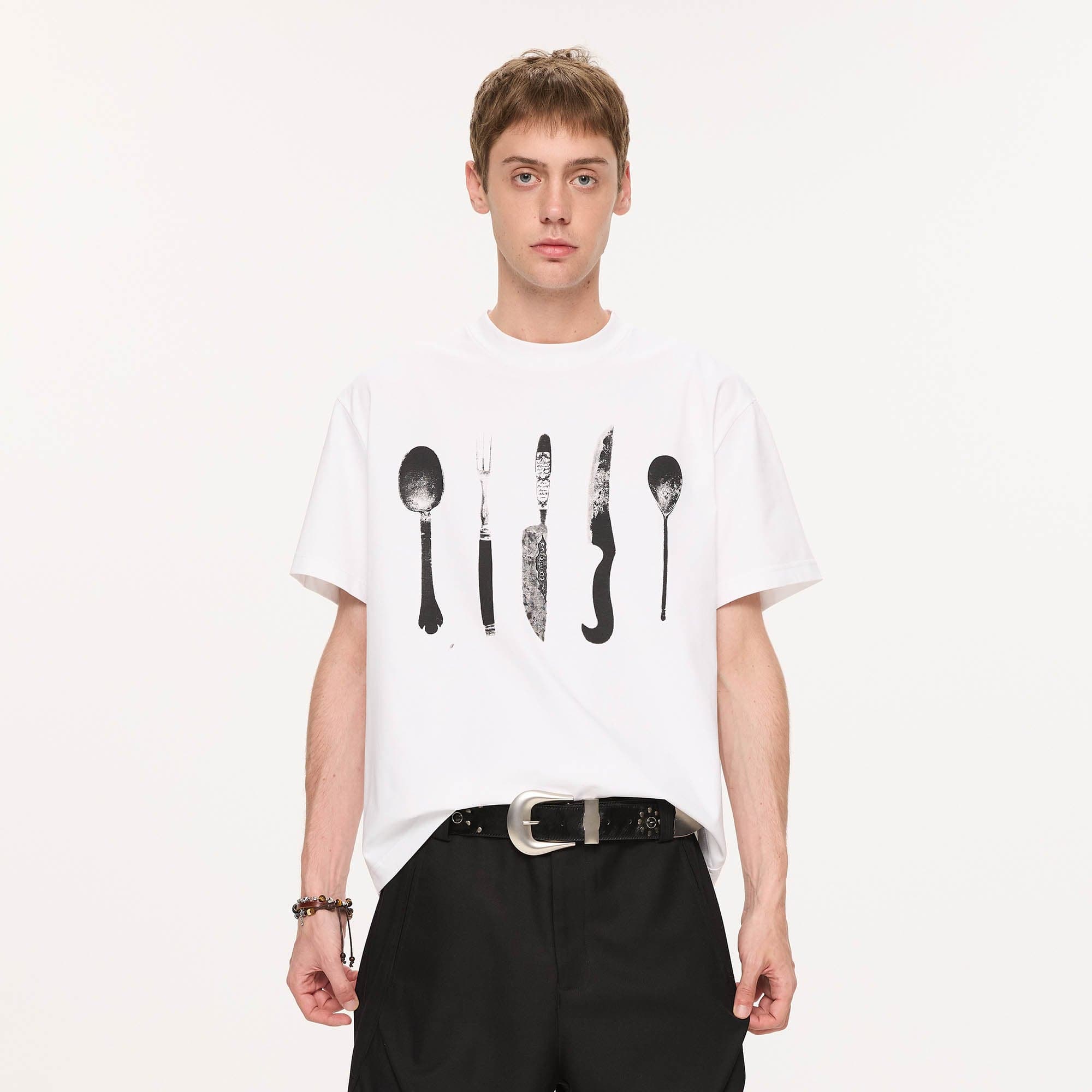 KREATE Cutlery Graphics Sorona T-Shirt-T Shirt-S-White-Free Shipping Leatheretro