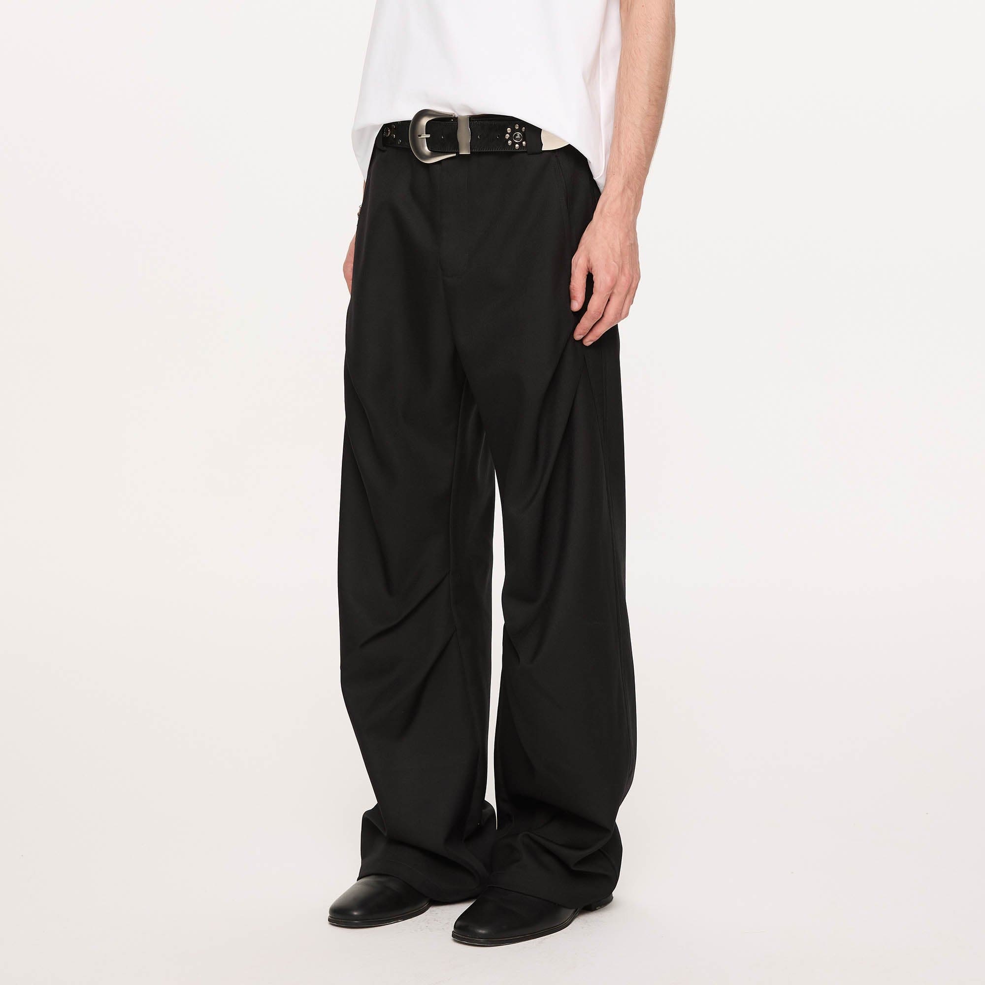 KREATE Sculpted Pleated Straight-Leg Trousers-Pants-S-Free Shipping Leatheretro