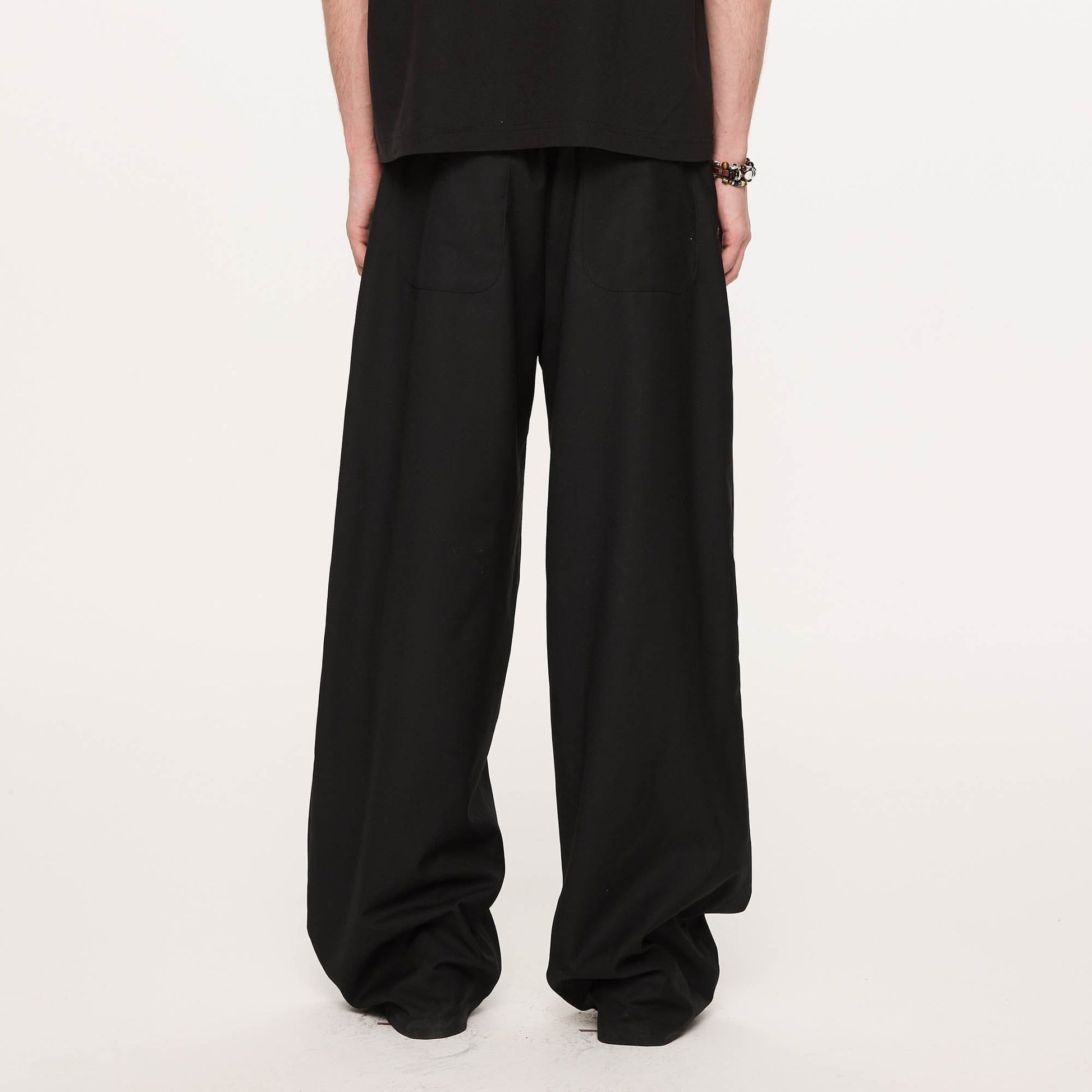KREATE Rose Embroidered Pleated Straight-Leg Trousers-Pants-S-Free Shipping Leatheretro