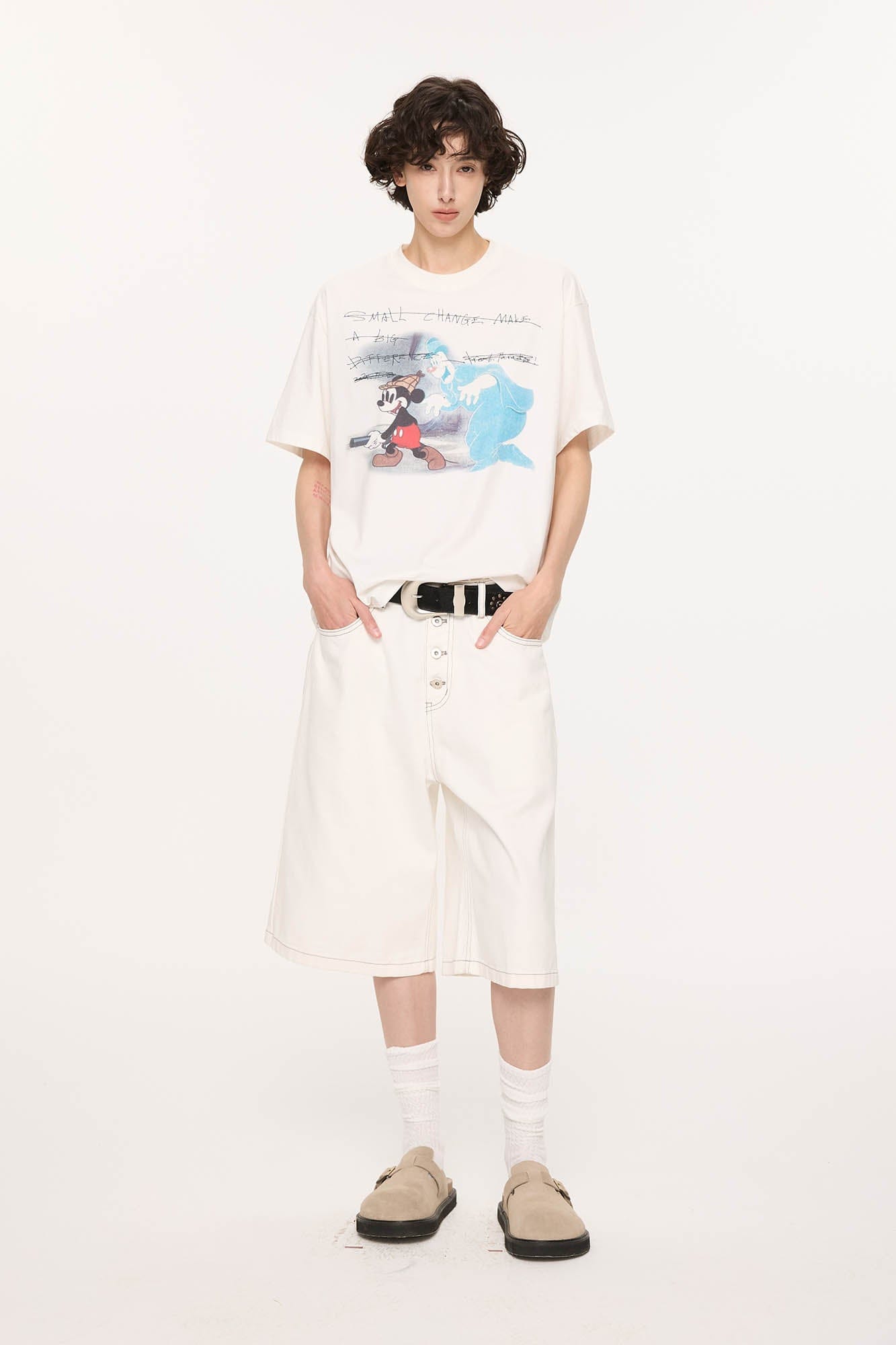 KREATE Essential Button-Up Stitched Denim Shorts-Shorts-S-Navy-Free Shipping Leatheretro