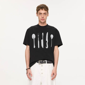 KREATE Cutlery Graphics Sorona T-Shirt-T Shirt-S-Black-Free Shipping Leatheretro