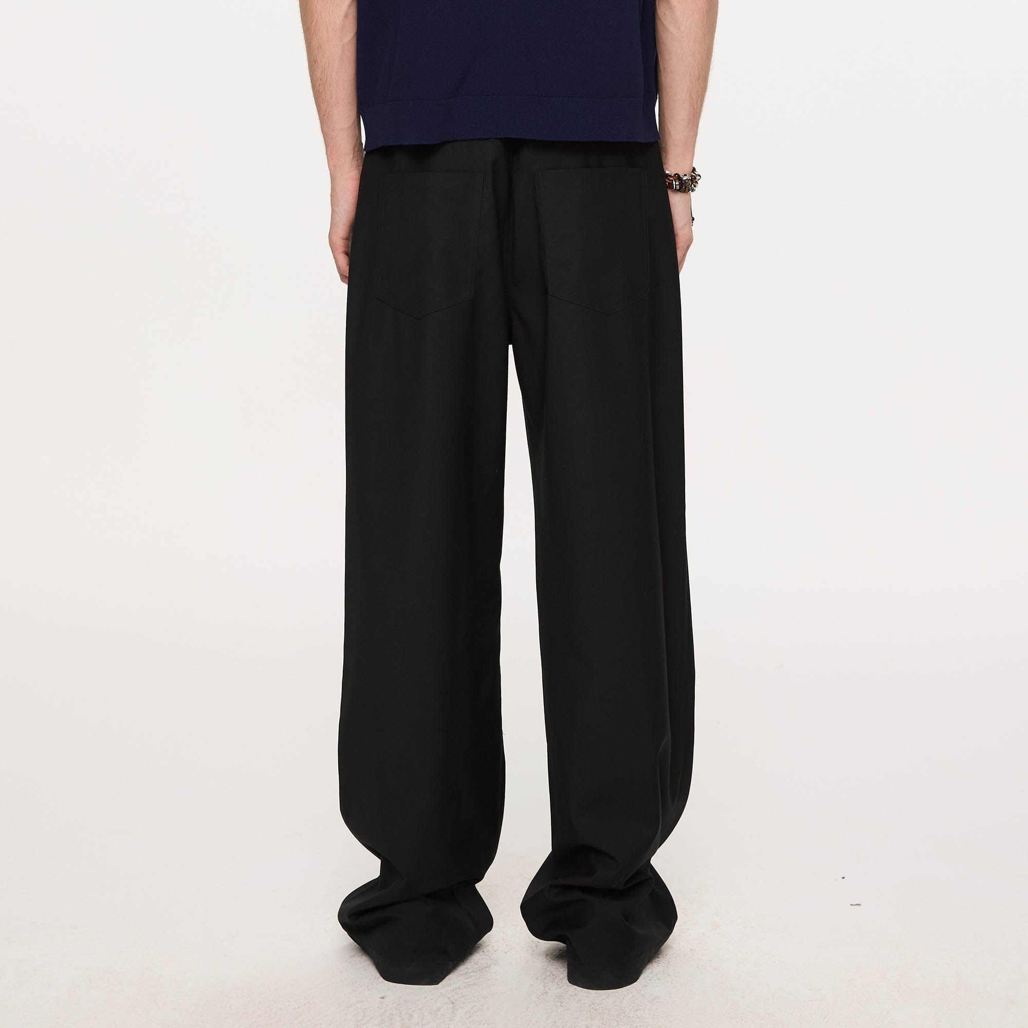 KREATE Inverted Pleats Wide-Leg Trousers-Pants-S-Gray-Free Shipping Leatheretro