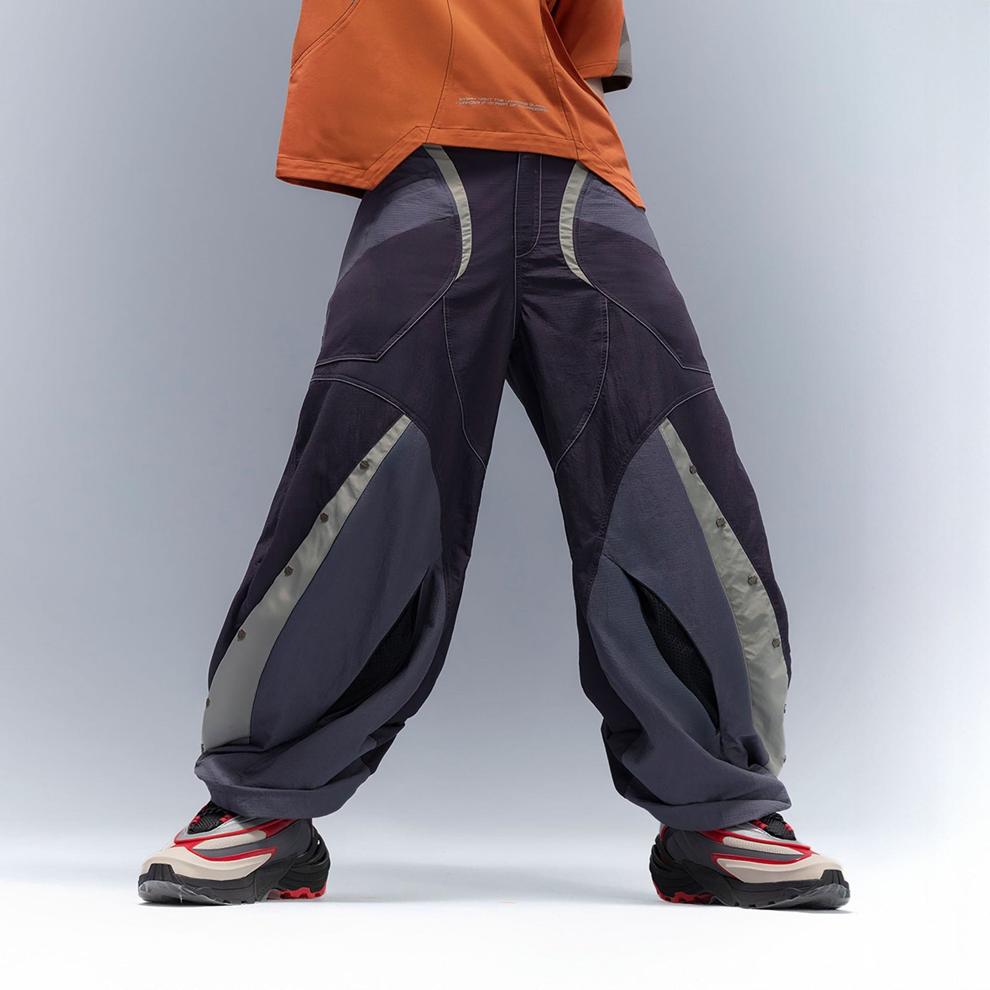 XIPHEVIL Deconstructed Contrast Panel Utility Curved Pants-Pants-XS-Free Shipping Leatheretro