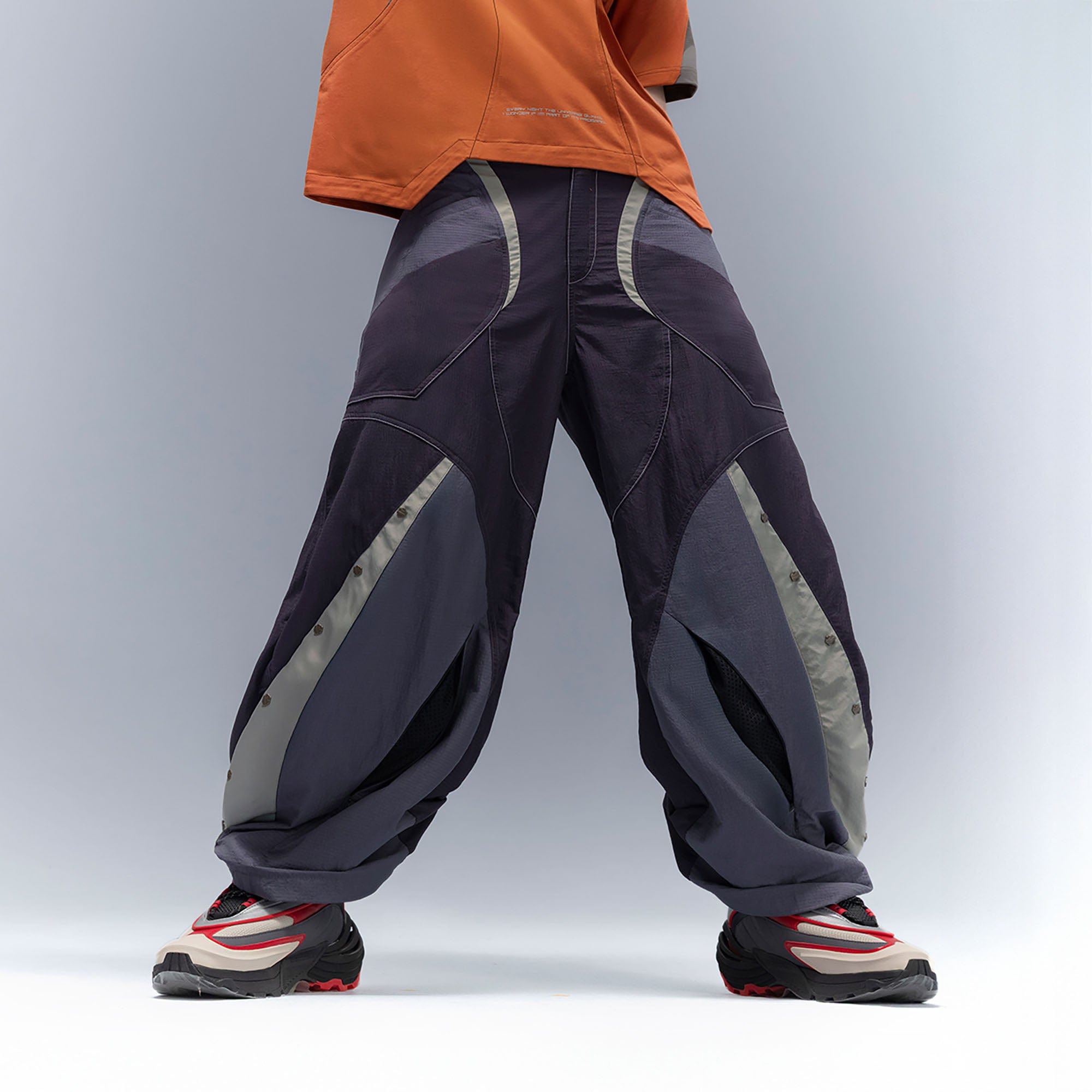 XIPHEVIL Deconstructed Contrast Panel Utility Curved Pants-Pants-XS-Free Shipping Leatheretro