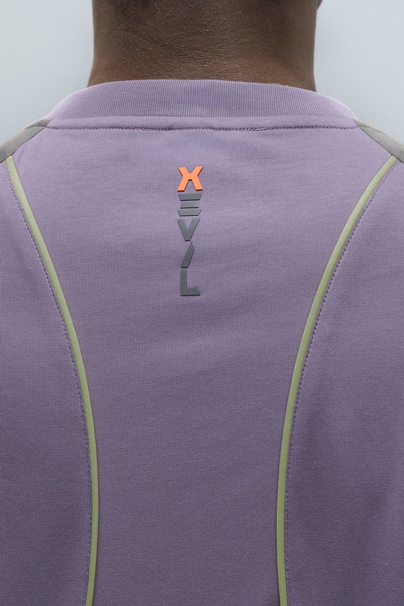 XIPHEVIL Contrast Paneled Mesh Zip-Pocket Raglan T-Shirt Purple-L/S Tee-XS-Free Shipping Leatheretro