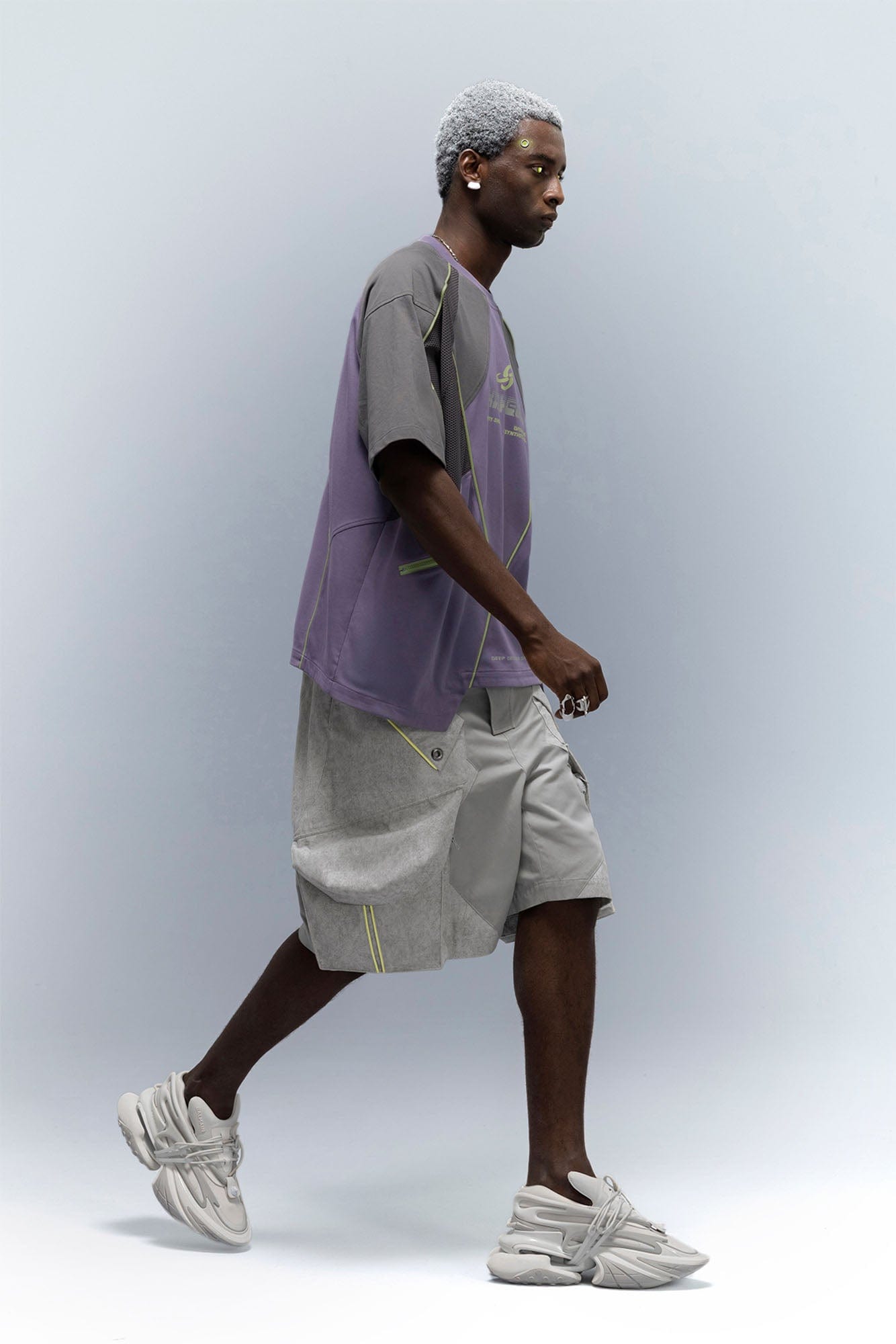 XIPHEVIL Washed Contrast Panel Pocket Utility Shorts Gray-Pants-XS-Free Shipping Leatheretro