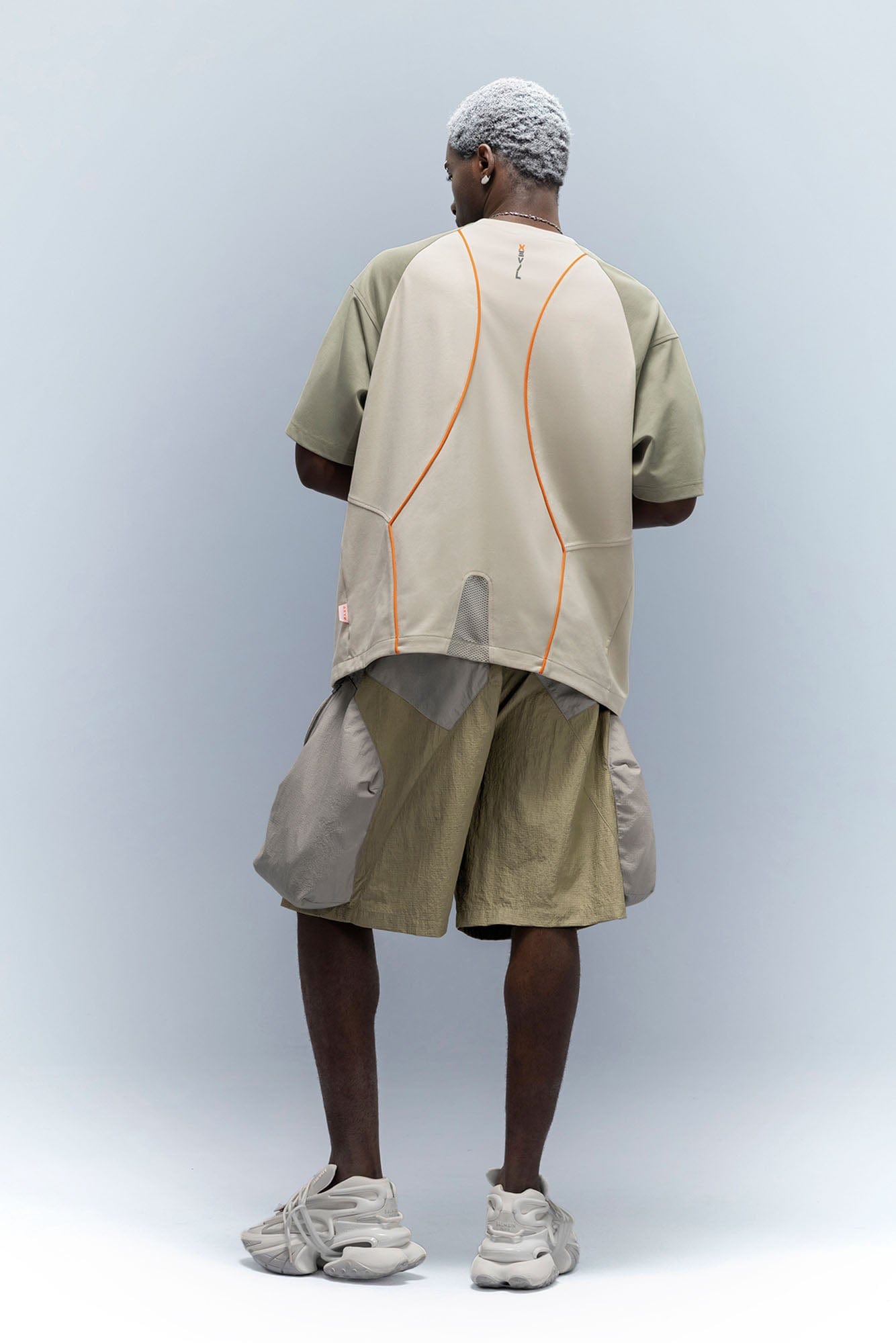 XIPHEVIL Snake Skin Contrast Panel Multi-Pocket Shorts-Shorts-XS-Purple-Free Shipping Leatheretro